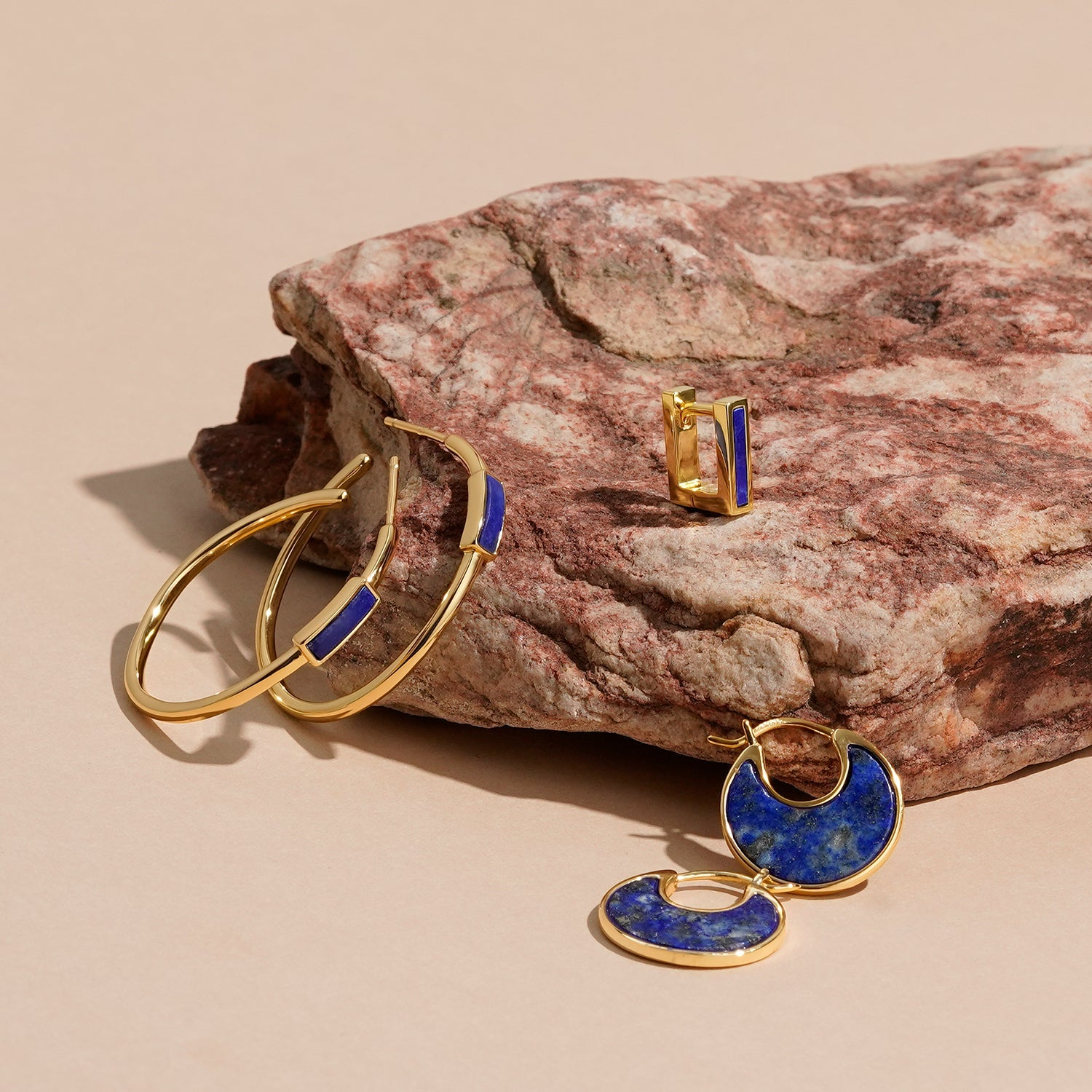 BLAUES GELBGOLD CEILAN EINZELNER OHRRING
