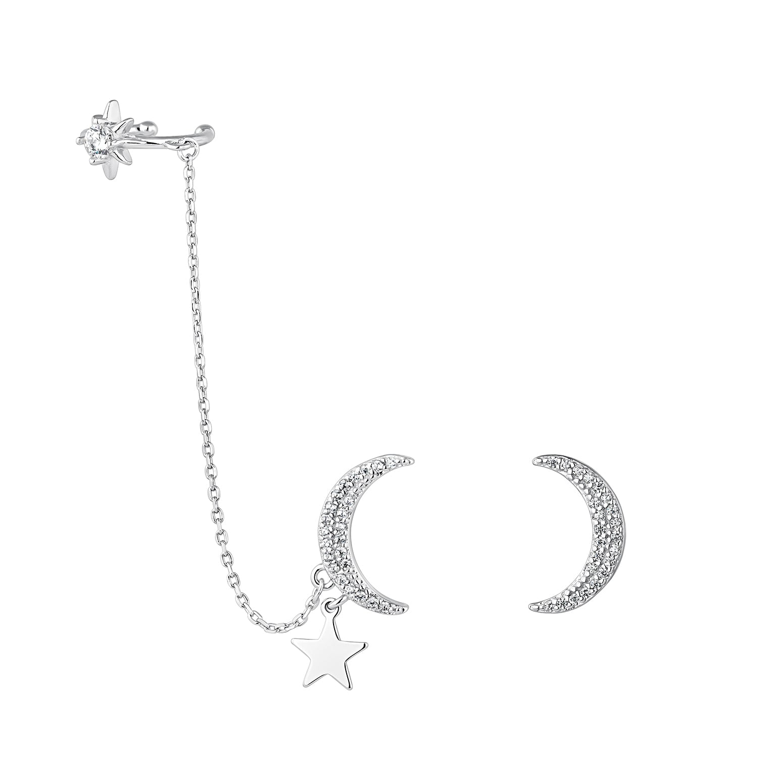 PENDIENTES ASIMÉTRICOS DE PLATA DARA