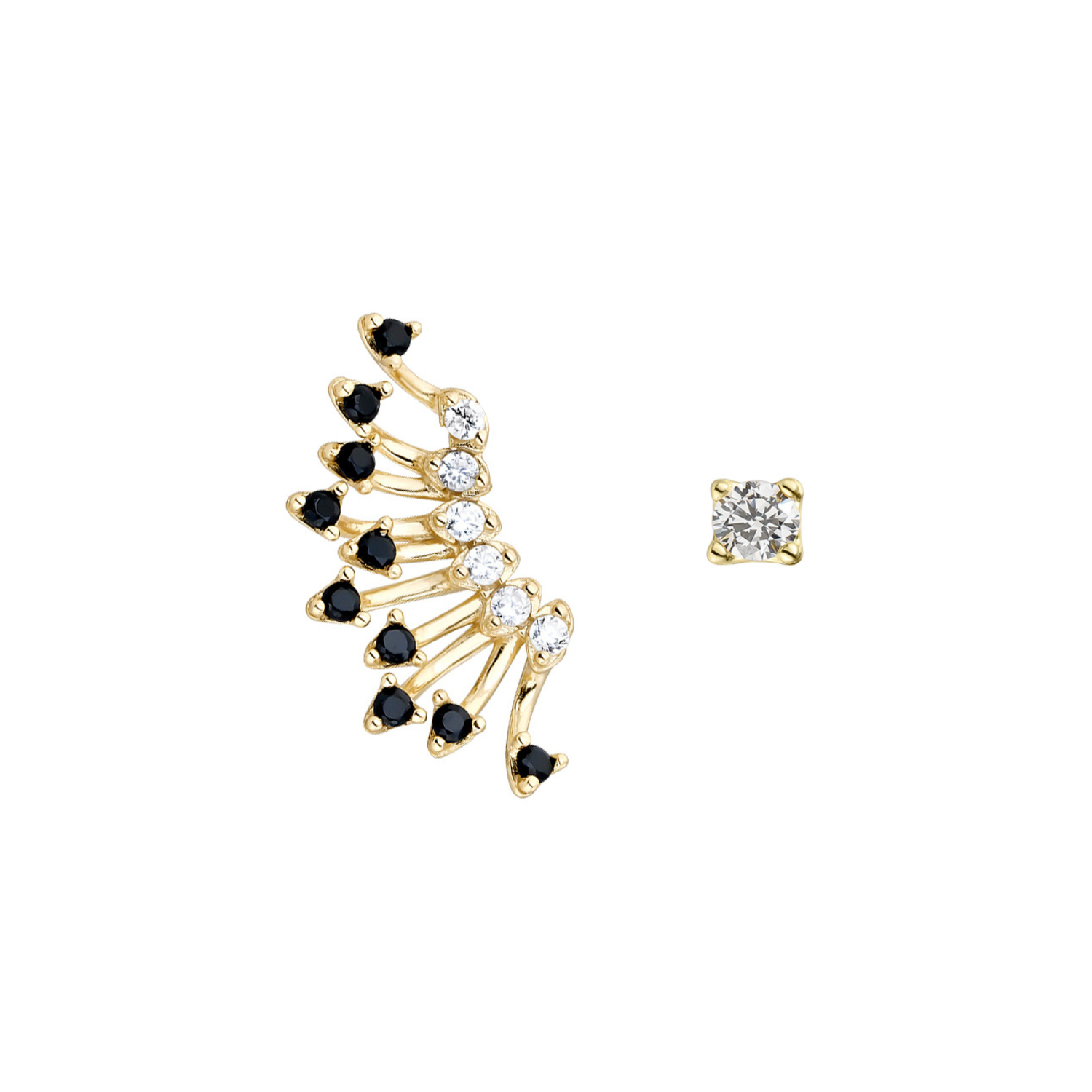 ASYMMETRISCHE OHRRINGE AUS AKOSIA-GELBGOLD
