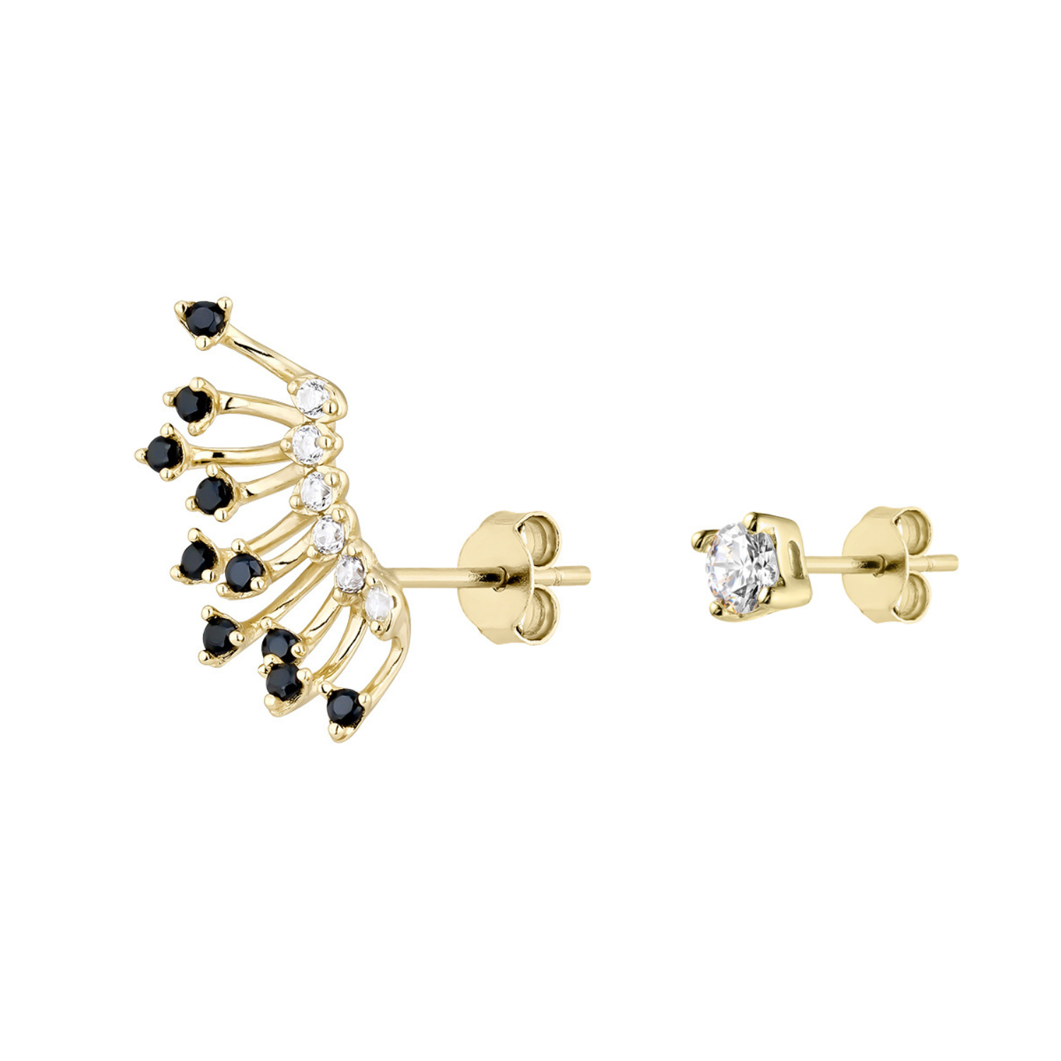 ASYMMETRISCHE OHRRINGE AUS AKOSIA-GELBGOLD