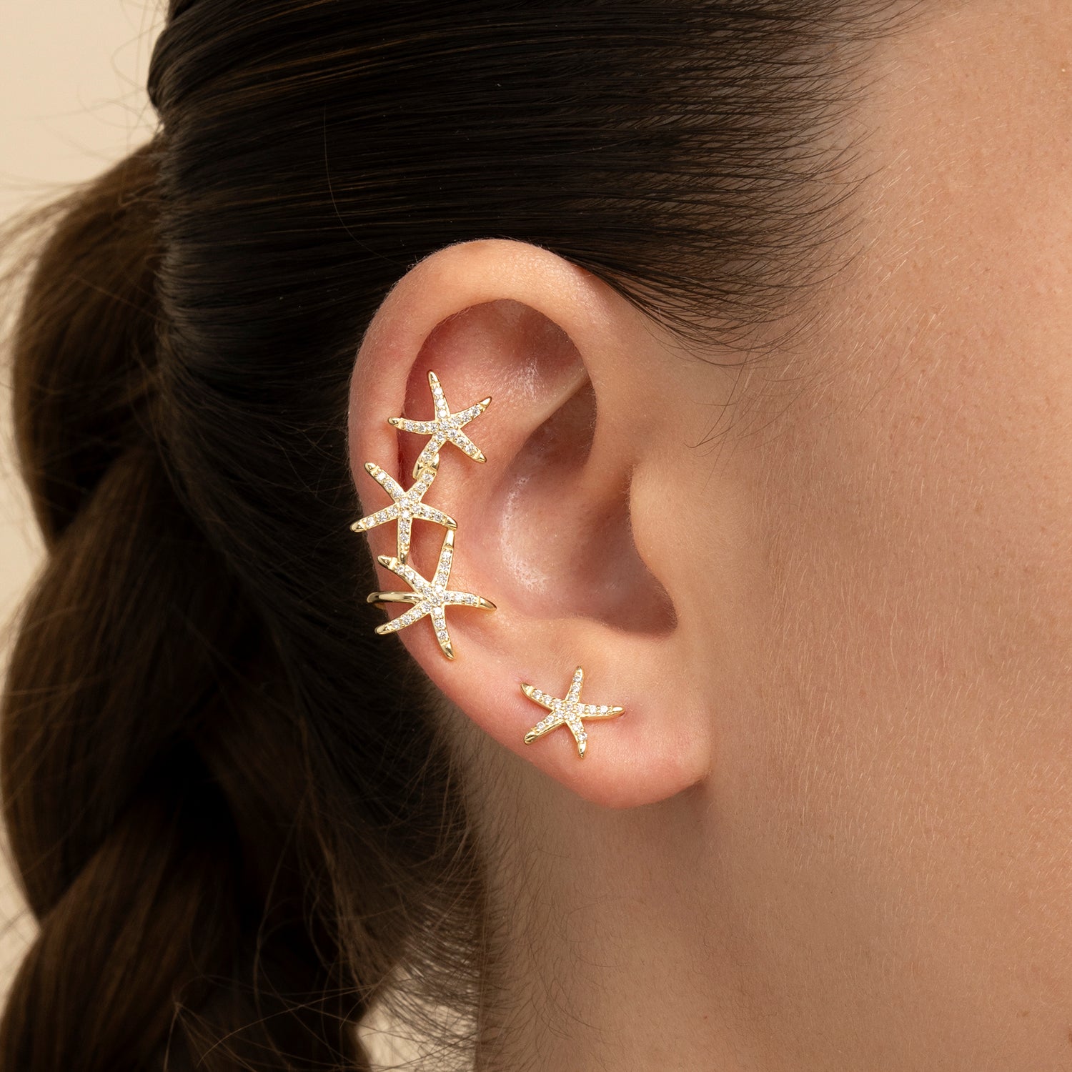 Boucles d'oreilles asymétriques marine