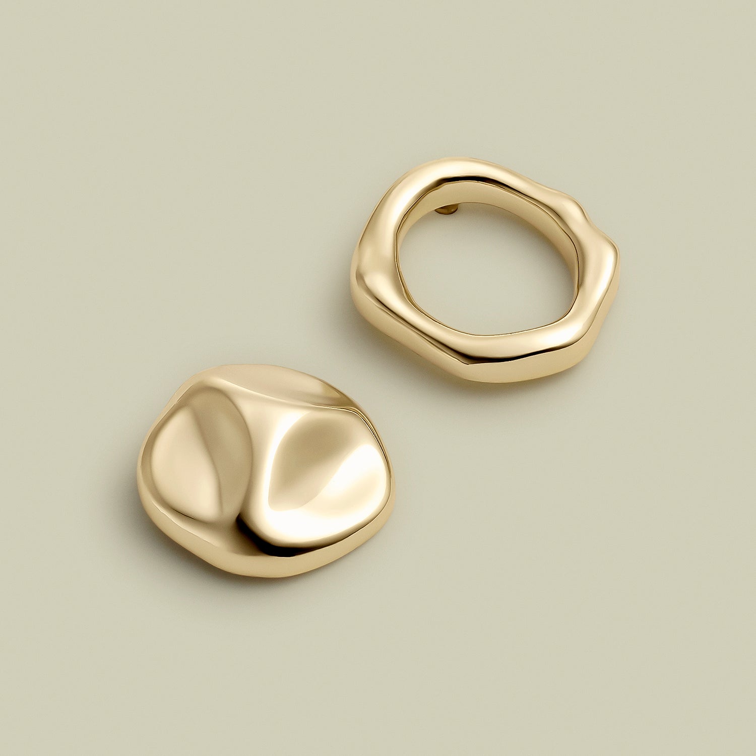 Boucles d'oreilles asymétriques Gold Rodin