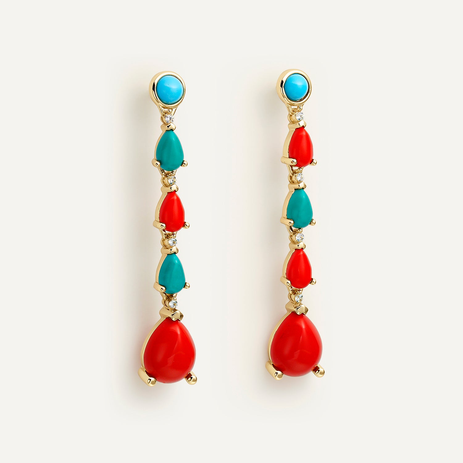 PENDIENTES ASIMÉTRICOS COPACABANA CORAL