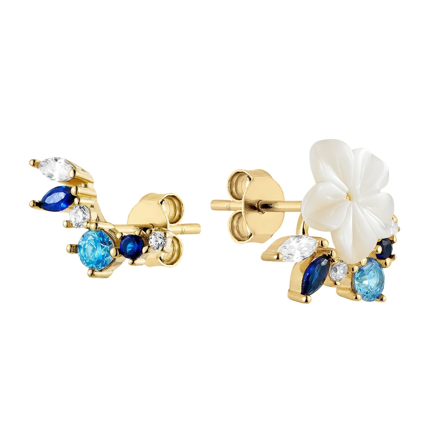PENDIENTES ASIMÉTRICOS BLUE BOUQUET
