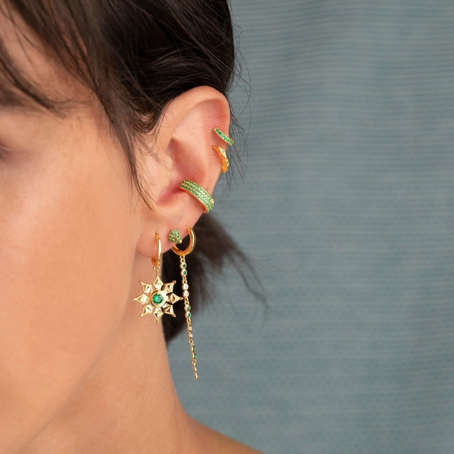 SEÑORITA GREEN YELLOW GOLD SINGLE EARRING