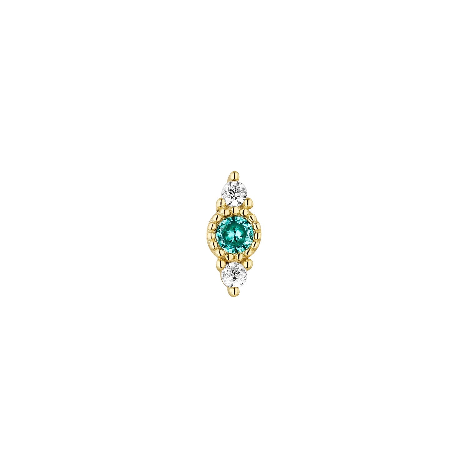 BOUCLE D'OREILLE INDIVIDUELLE OR JAUNE SARA