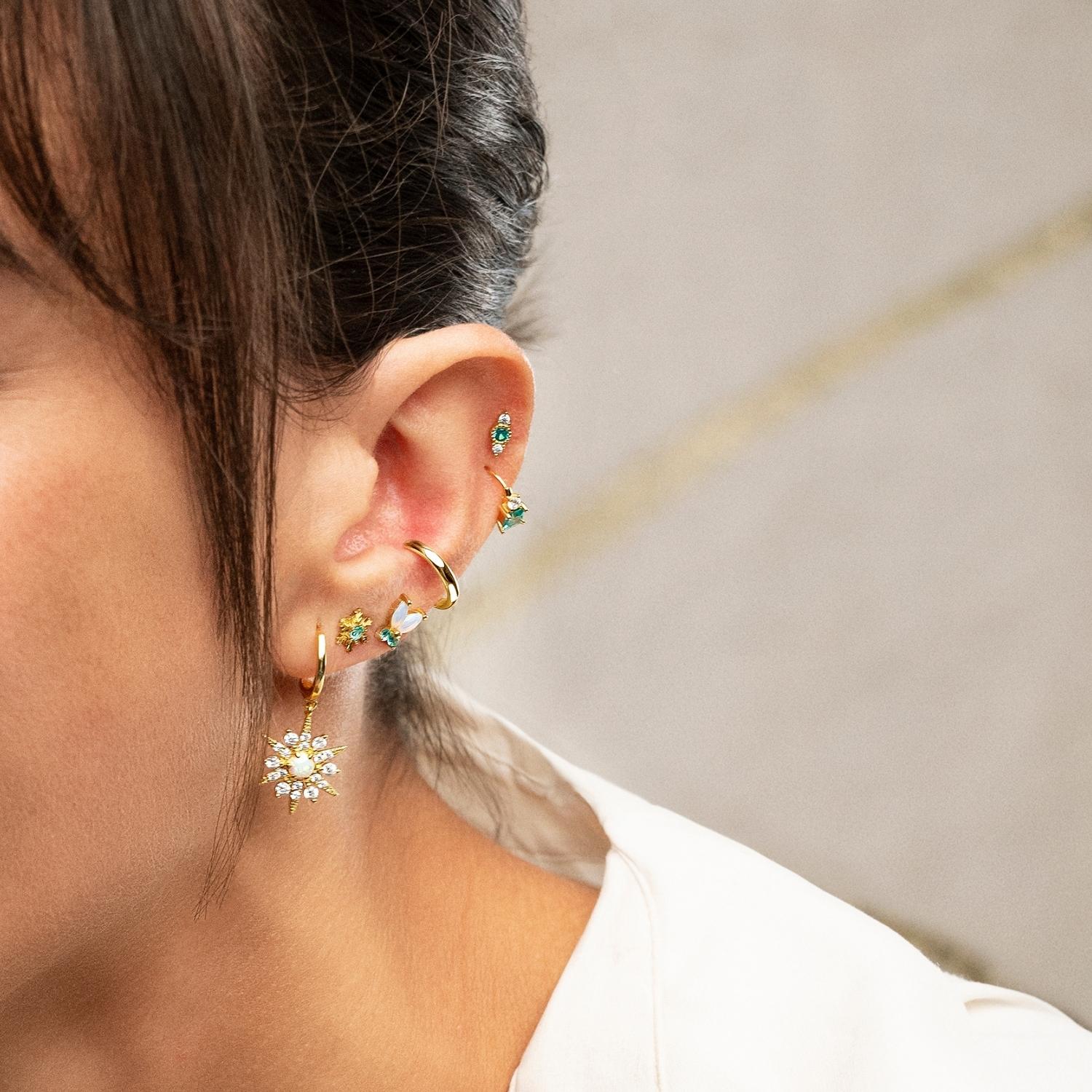 BOUCLE D'OREILLE INDIVIDUELLE OR JAUNE SARA