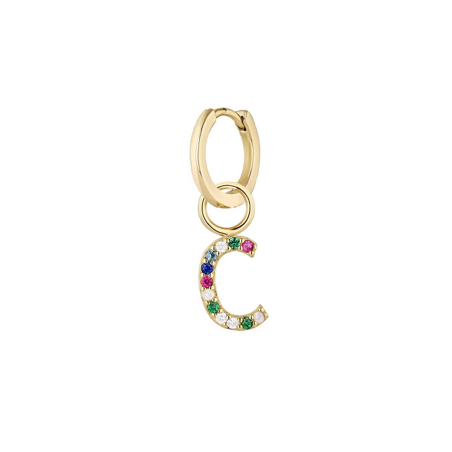 ALPHABET GOLD SINGLE EARRING