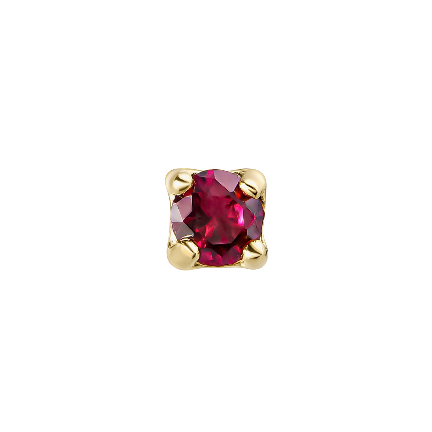 LUZ YELLOW GOLD GARNET SINGLE EARRING