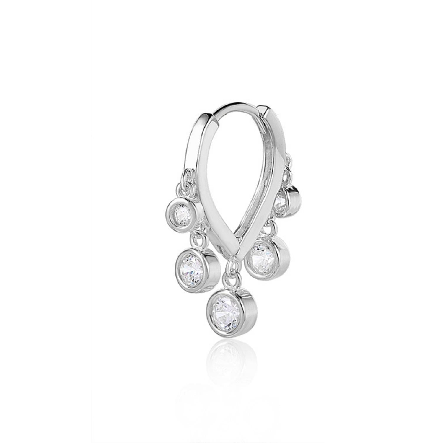 PENDIENTE PIERCING ARO DE PLATA TRINO