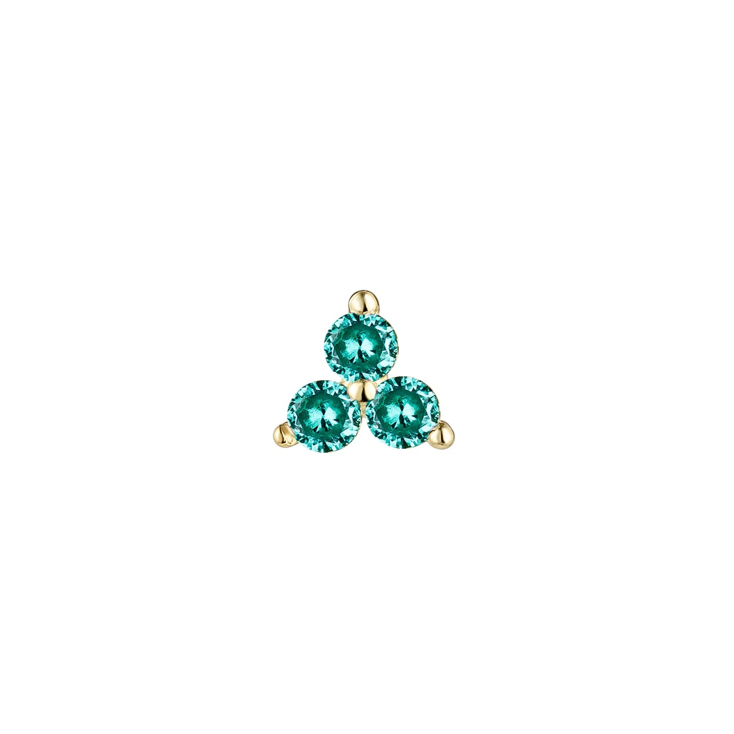 BOUCLE D'OREILLE INDIVIDUELLE OR JAUNE ET BLEU PRINCESSE