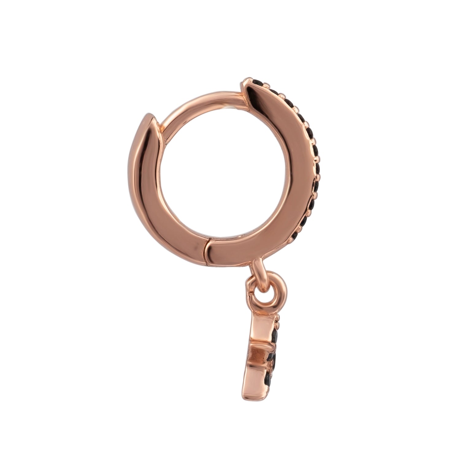 PENDIENTE PIERCING ARO ORO ROSA ESPINELA SHOOTING STAR