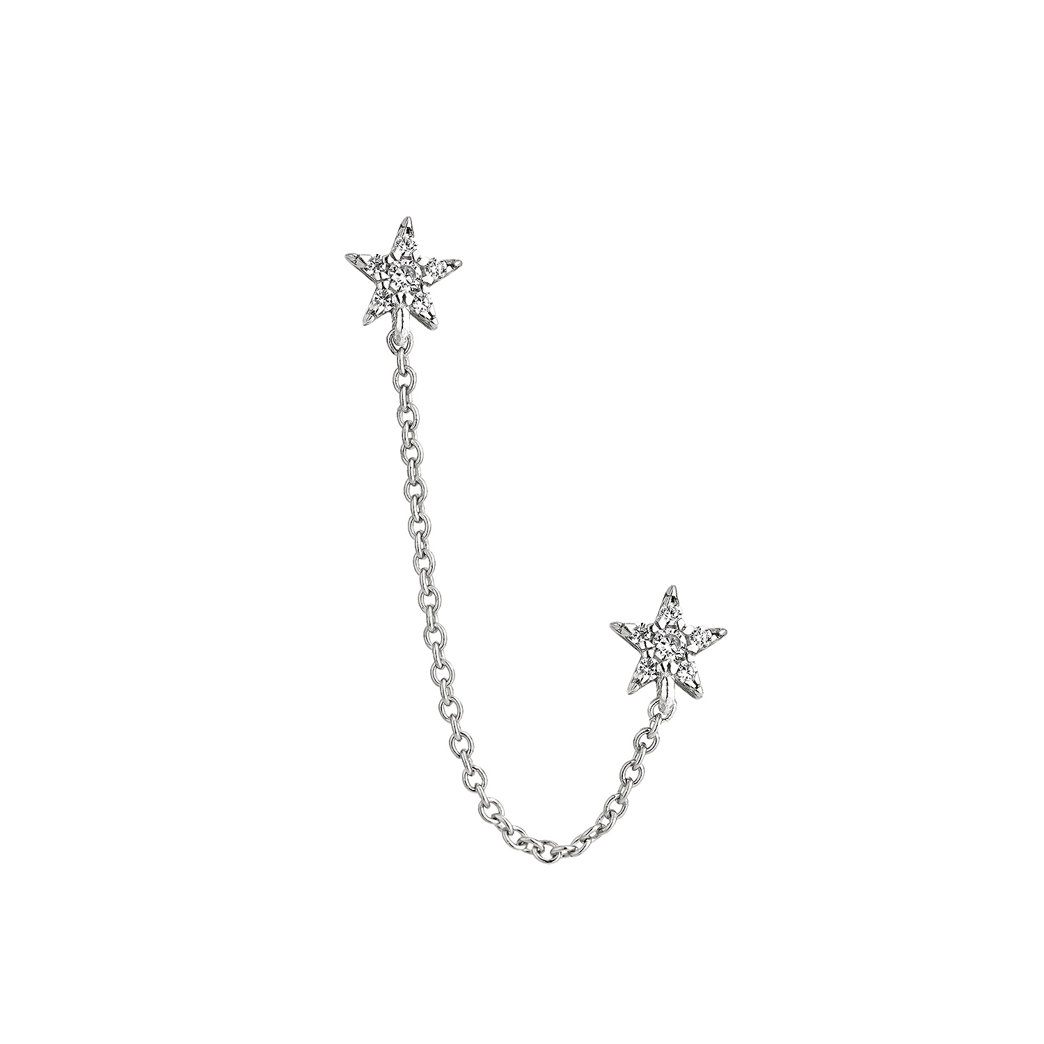 SILBER STELLAR COUPLE EINZELNER OHRRINGE