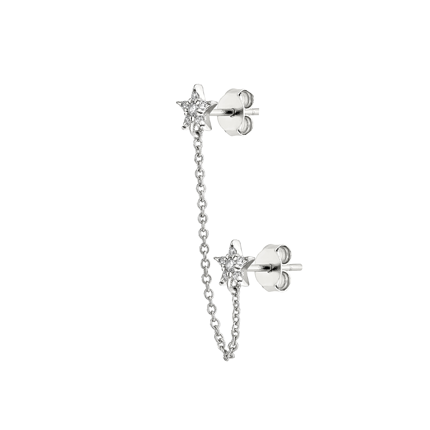 SILBER STELLAR COUPLE EINZELNER OHRRINGE