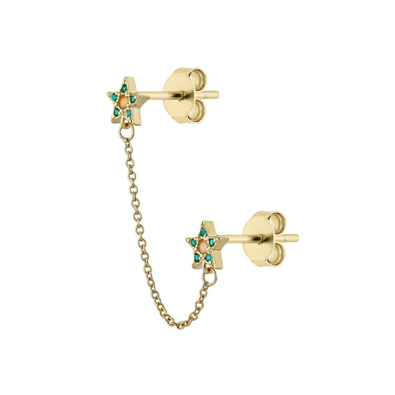STELLAR COUPLE YELLOW GOLD SINGLE EARRING
