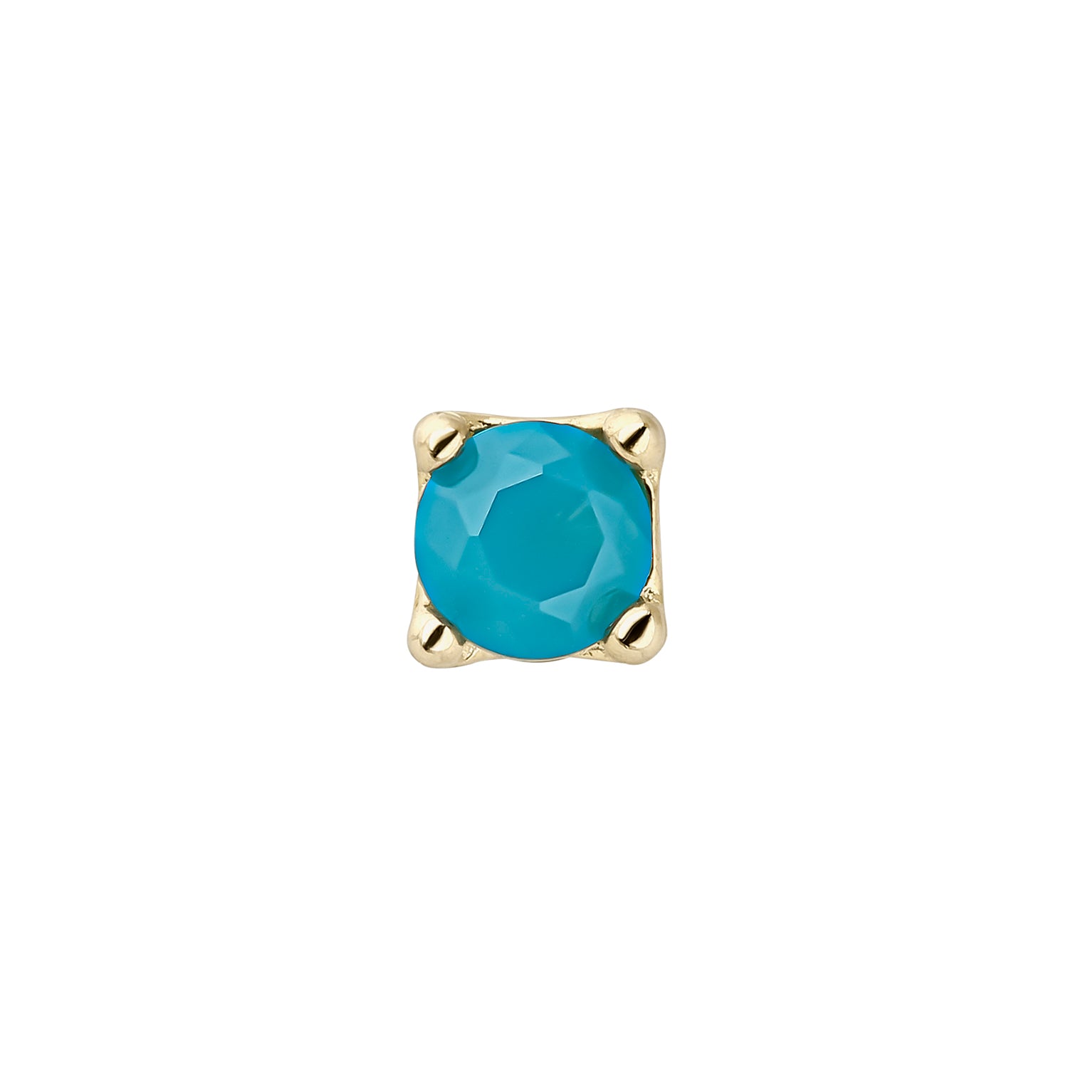 BOUCLE D'OREILLE INDIVIDUELLE OR JAUNE ET AMAZONITE LUZ