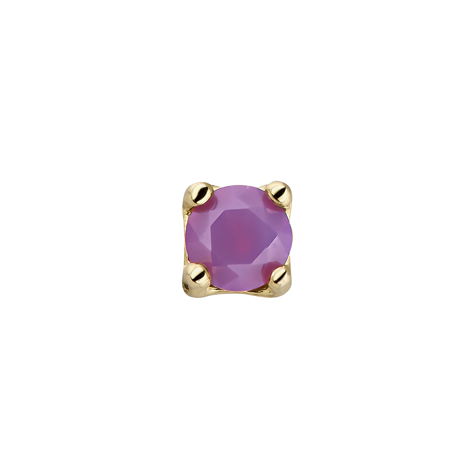 BOUCLE D'OREILLE INDIVIDUELLE LUZ OR JAUNE AMETHYSTE GEMME