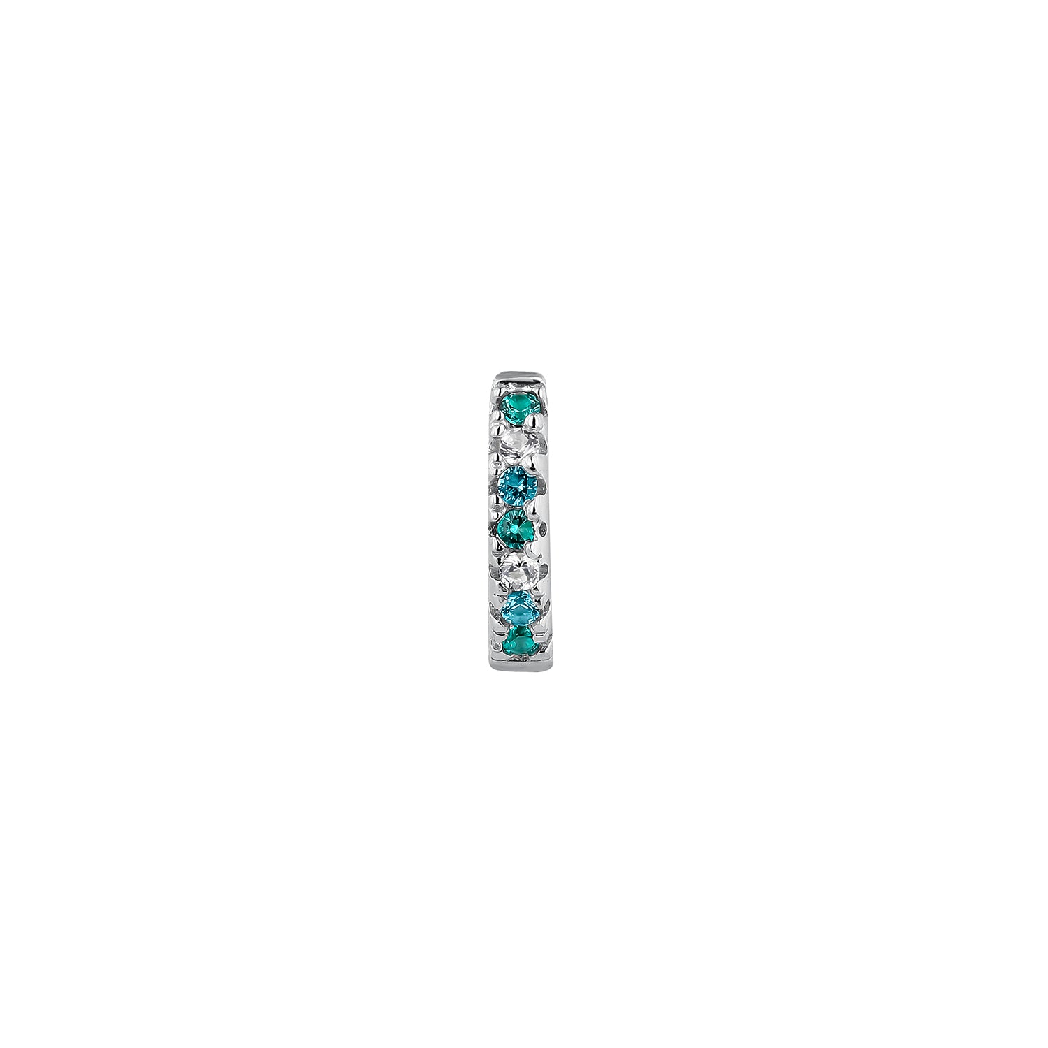 PENDIENTE PIERCING ARO DE PLATA BLANCO SOPHIE