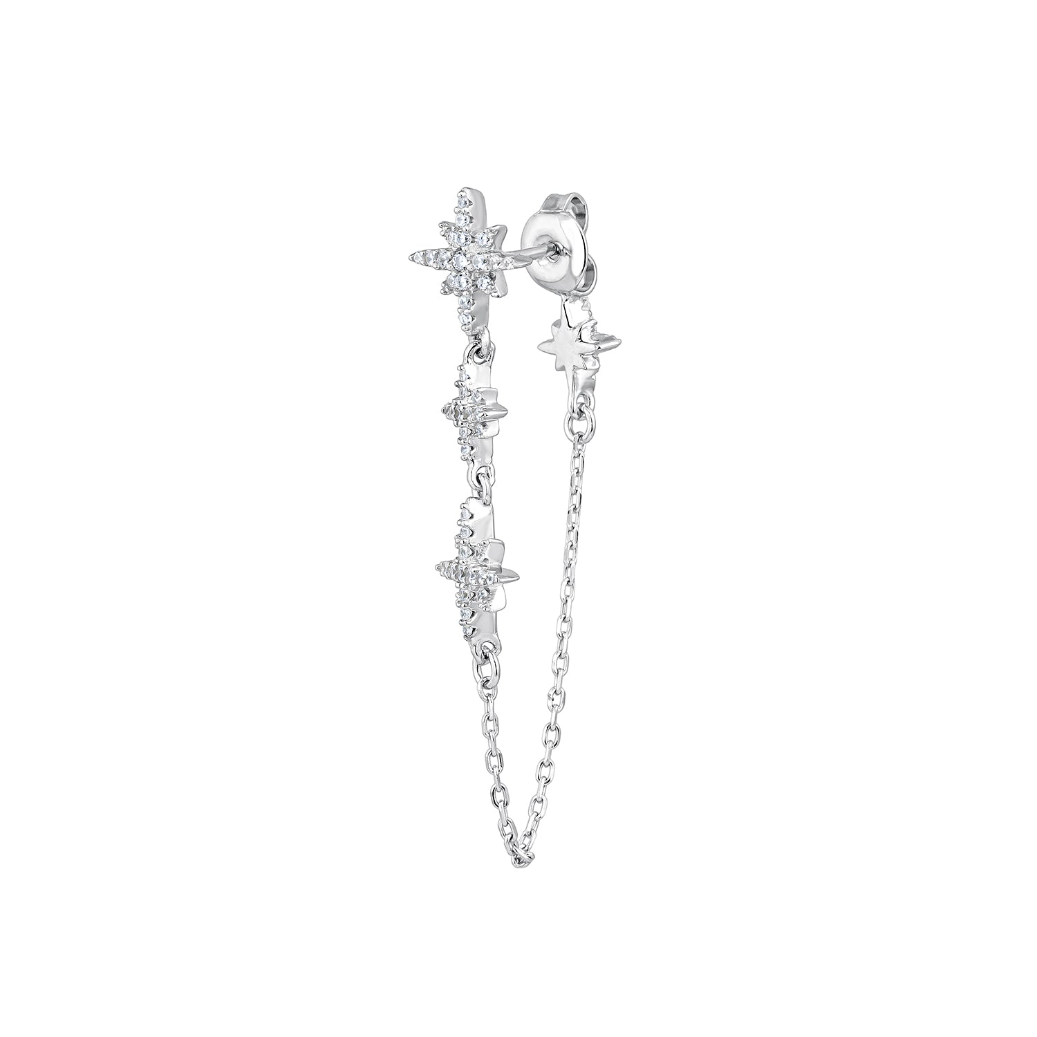 PENDIENTE PIERCING DE PLATA CASIOPEA