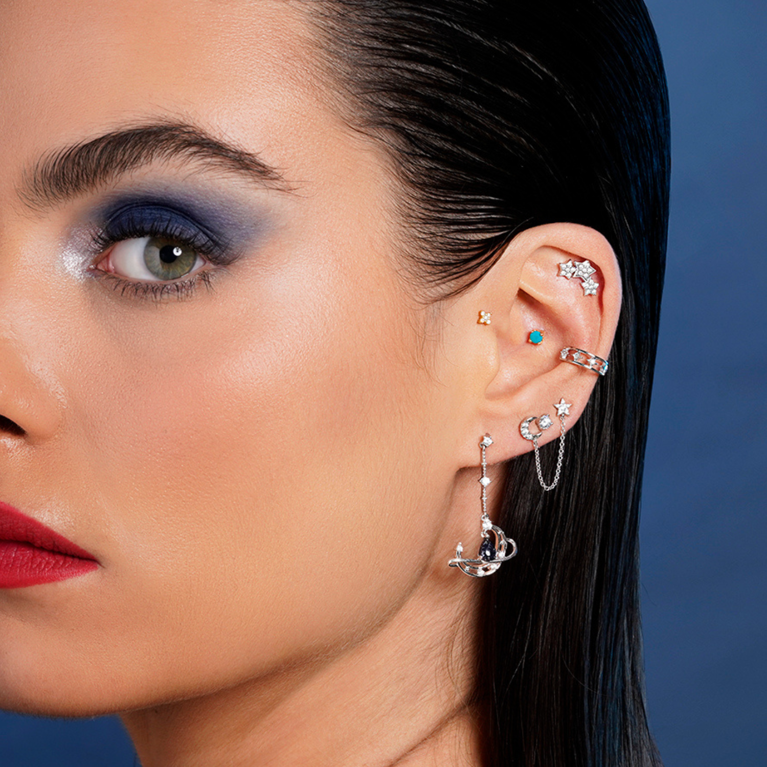 PENDIENTE PIERCING DE PLATA CANDY ORBIT