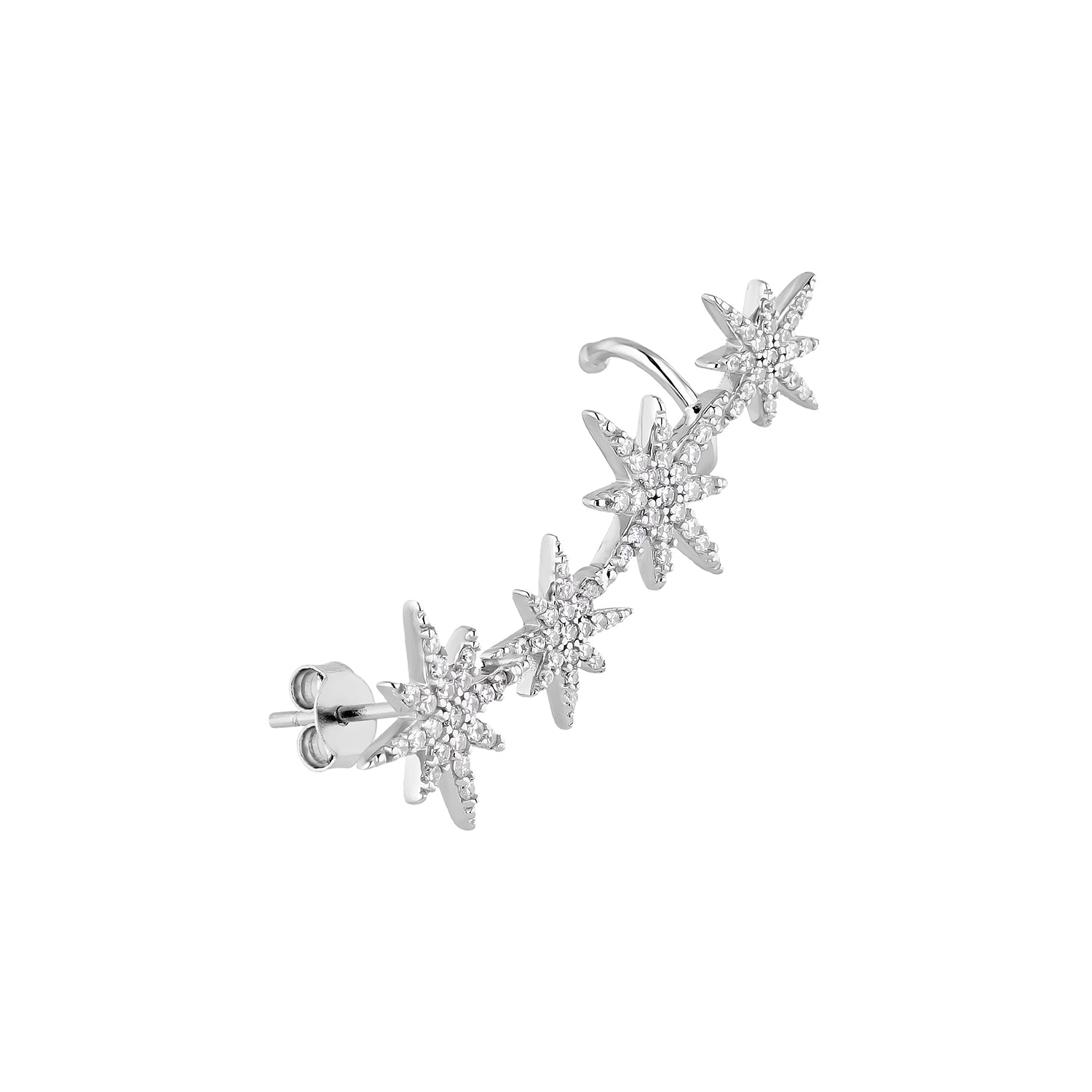 SILBER CASSIOPÉE KLETTERNDE OHRRINGE