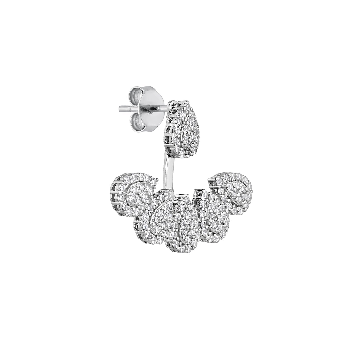 SILBER ZOA OHRJACKEN-OHRRING