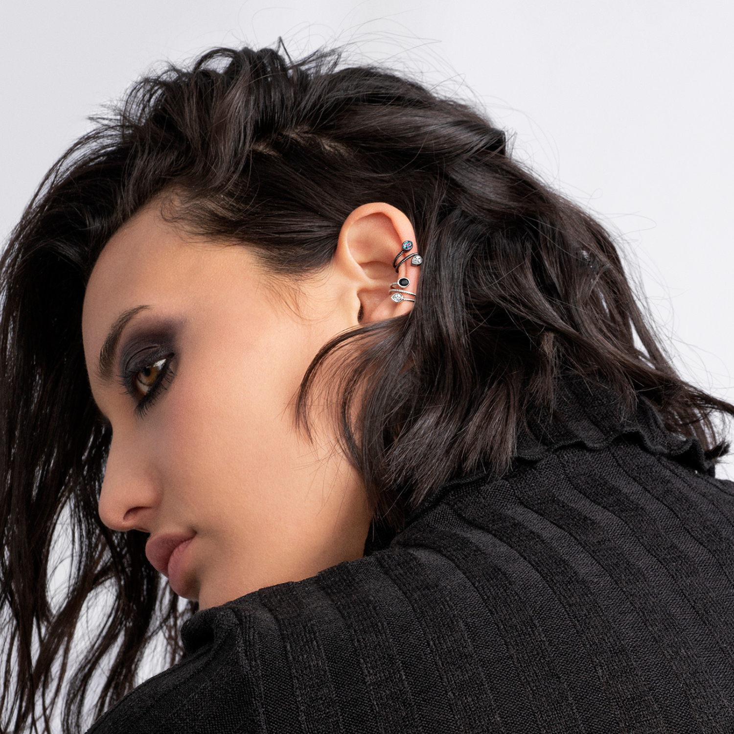 RUTHENIUM CATHARSIS POLIFORM EAR CUFF