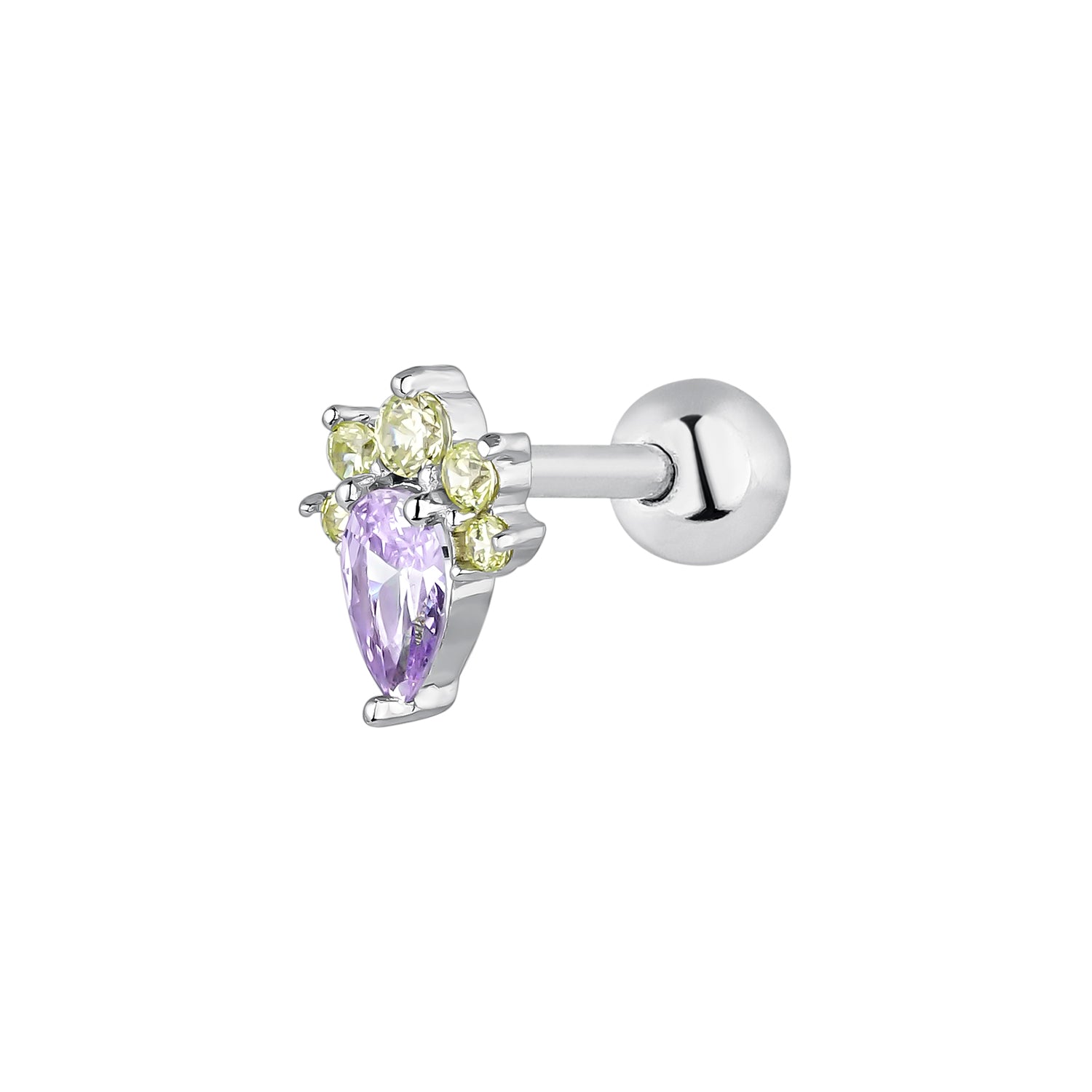 ORECCHINO PIERCING IN ARGENTO LILLA LOIDA