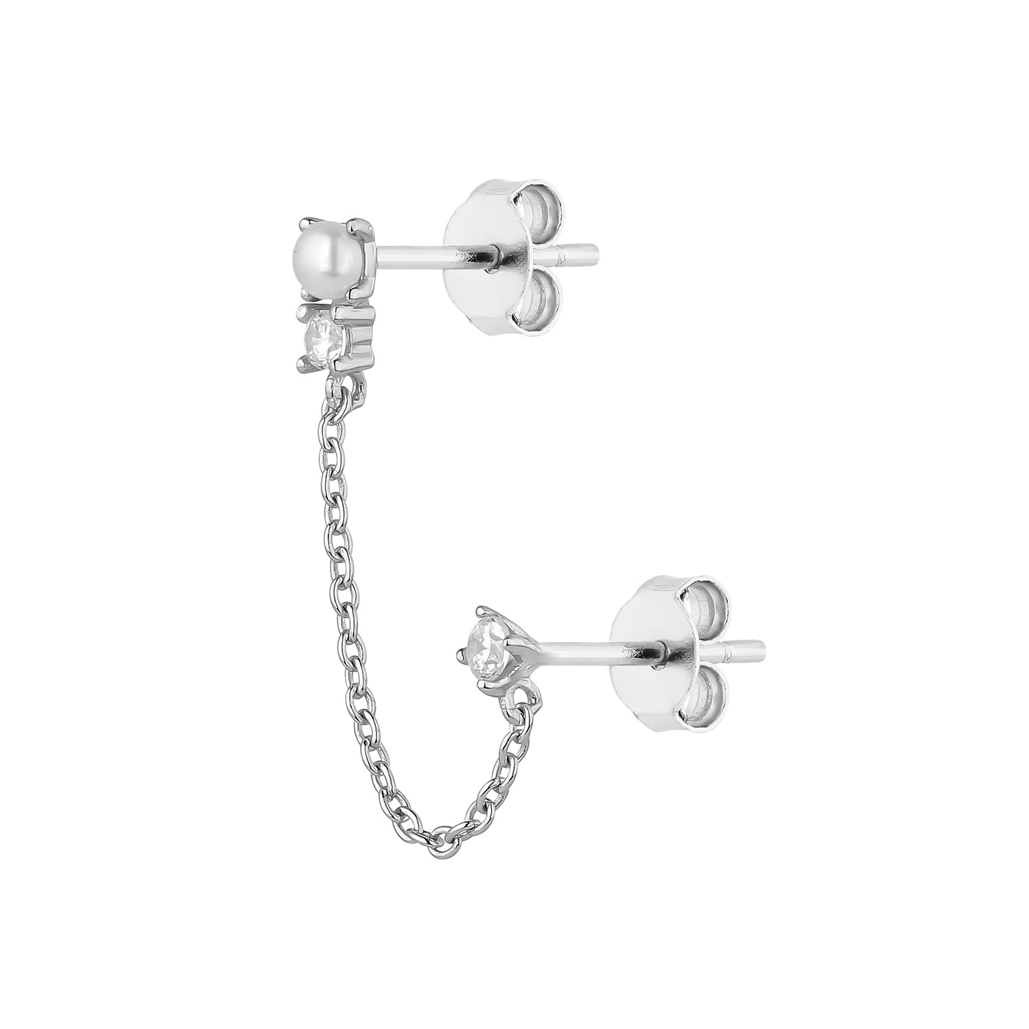 MARTINICA PEARL SILVER SINGLE EARRING
