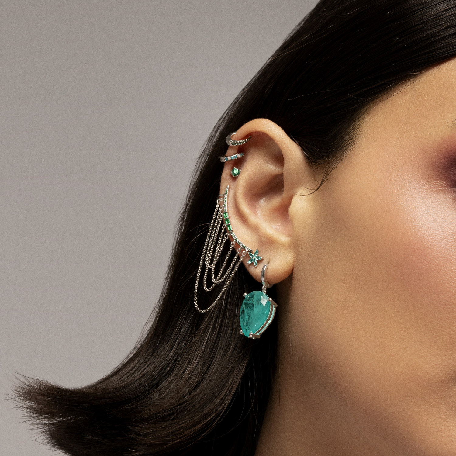 LATIKA SILVER SINGLE EARRING