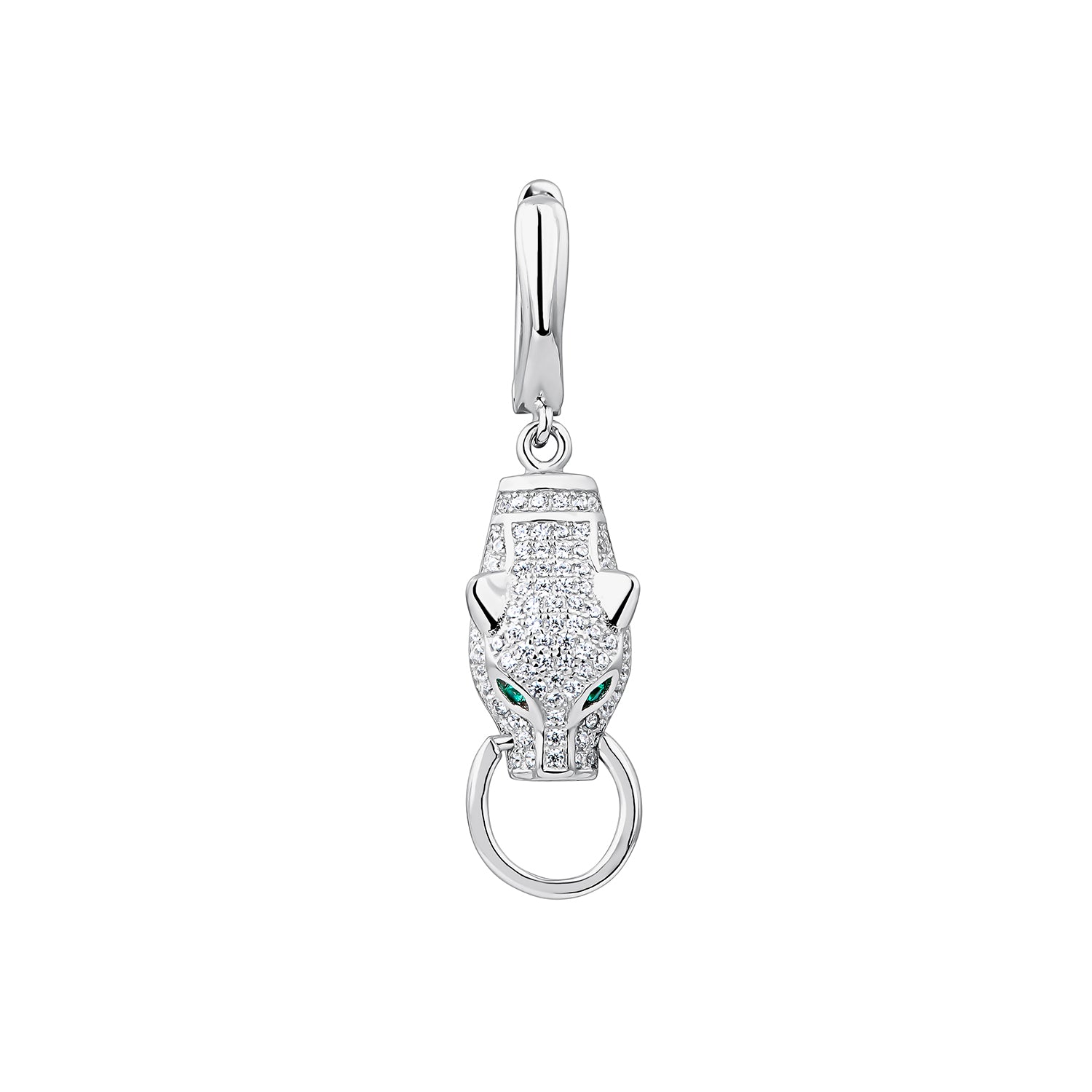 DER PANTHER SILBER CREOLEN-PIERCING-OHRRING