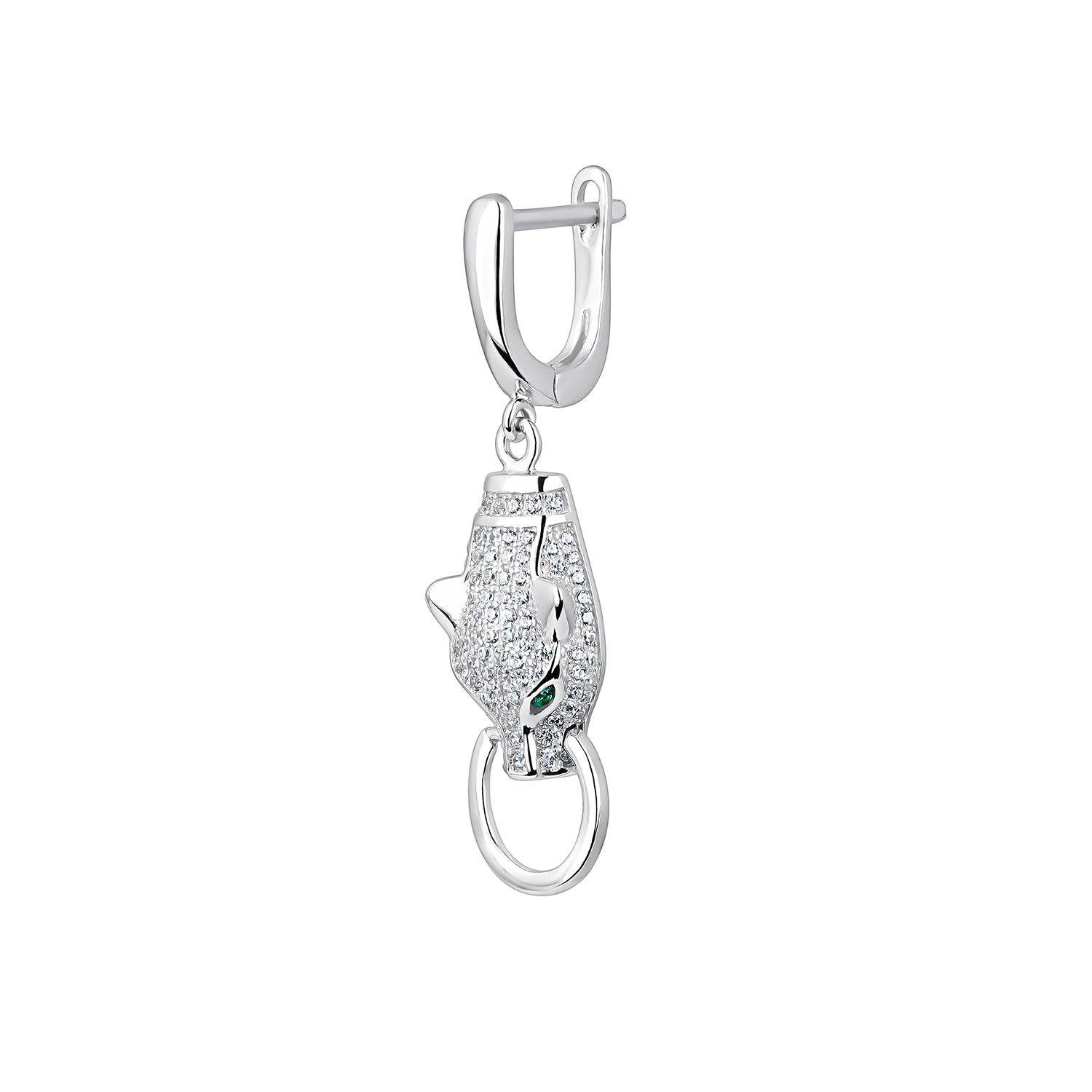 DER PANTHER SILBER CREOLEN-PIERCING-OHRRING