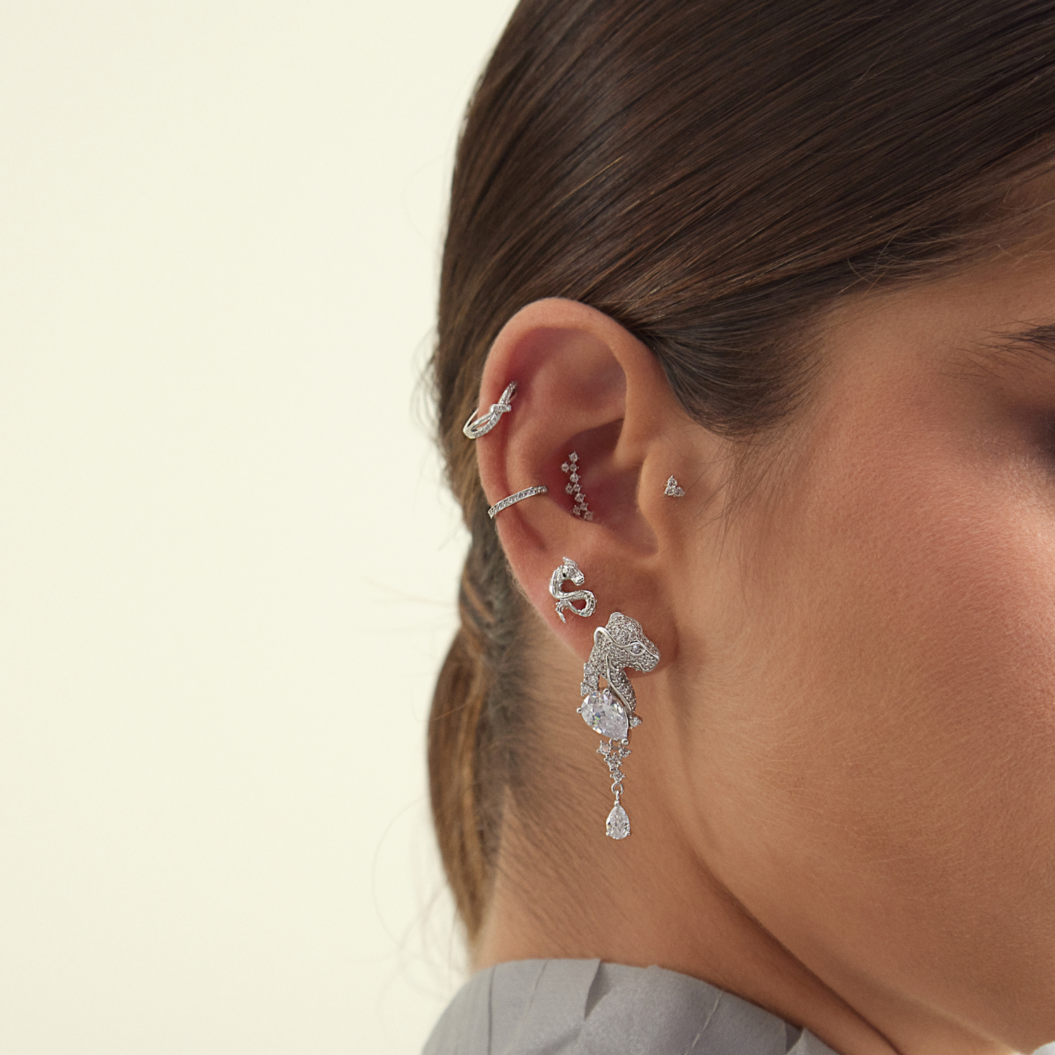WILD SILVER PIERCING EARRING