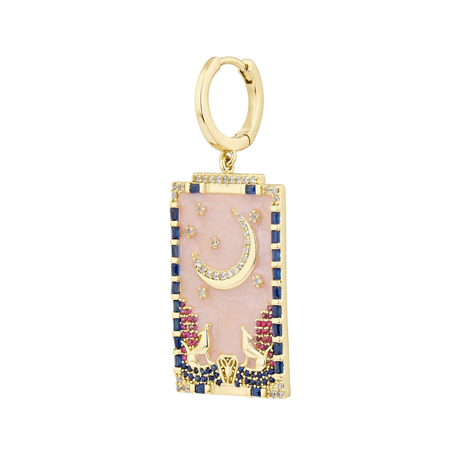 BOUCLE D'OREILLE PIERCING CARTES DE TAROT LA-MOON