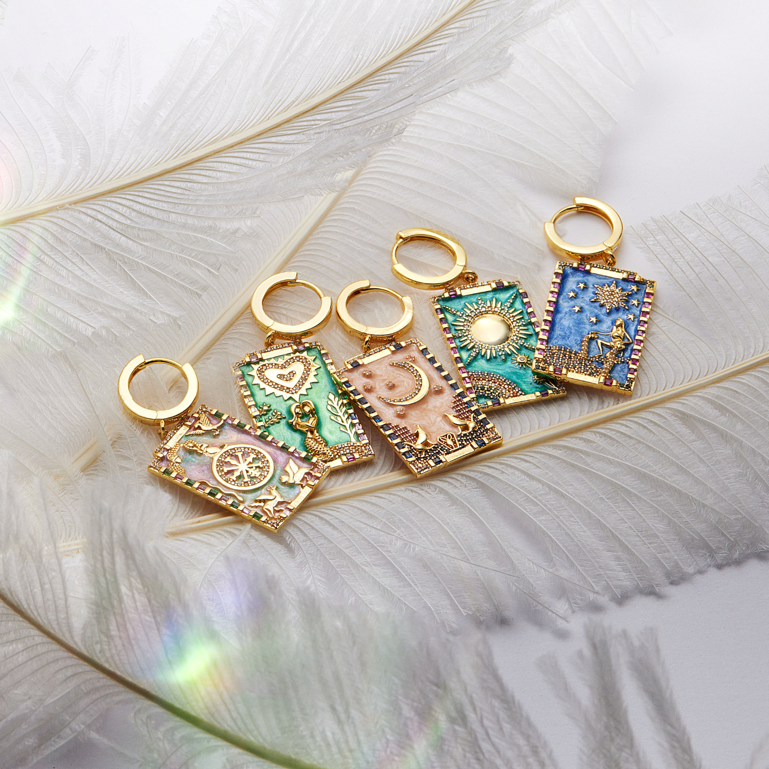 EL-SOL TAROT CARDS HOOP PIERCING EARRING