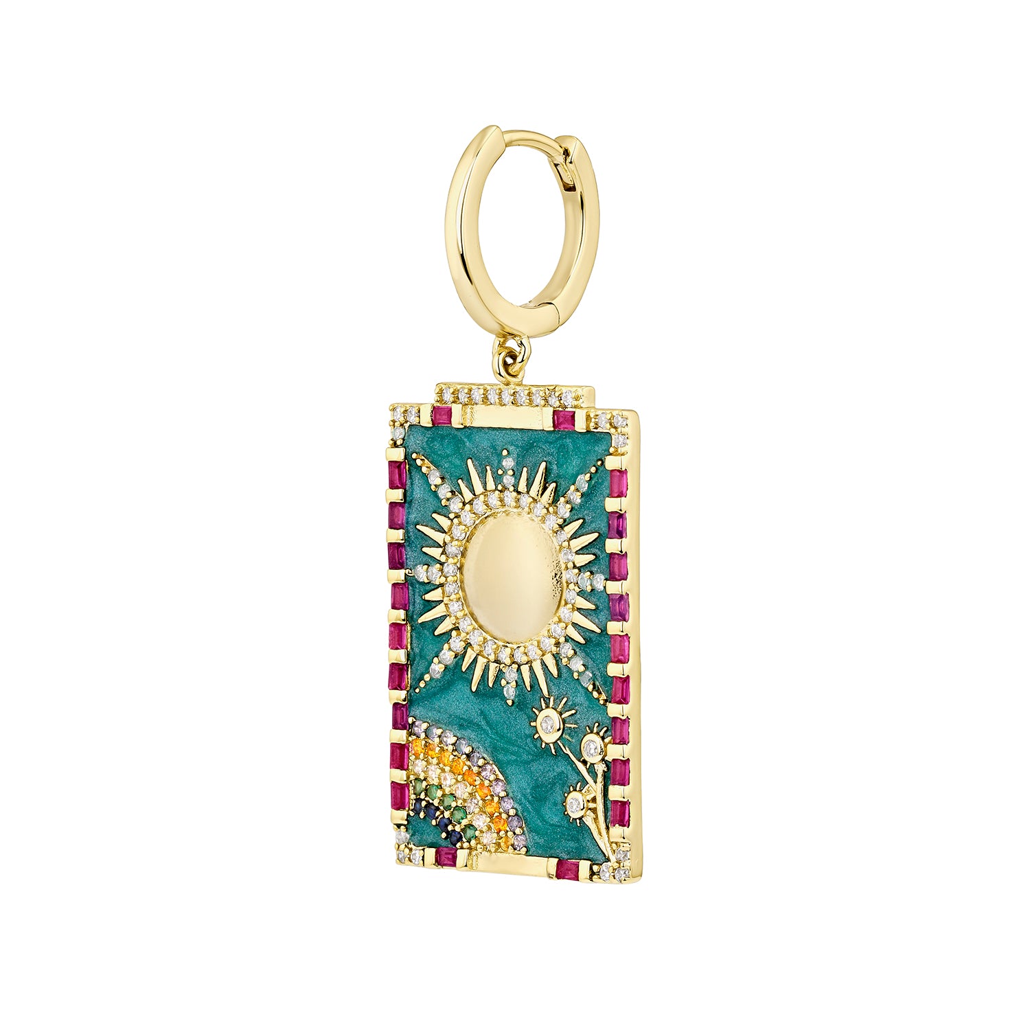 EL-SOL TAROT CARDS HOOP PIERCING EARRING