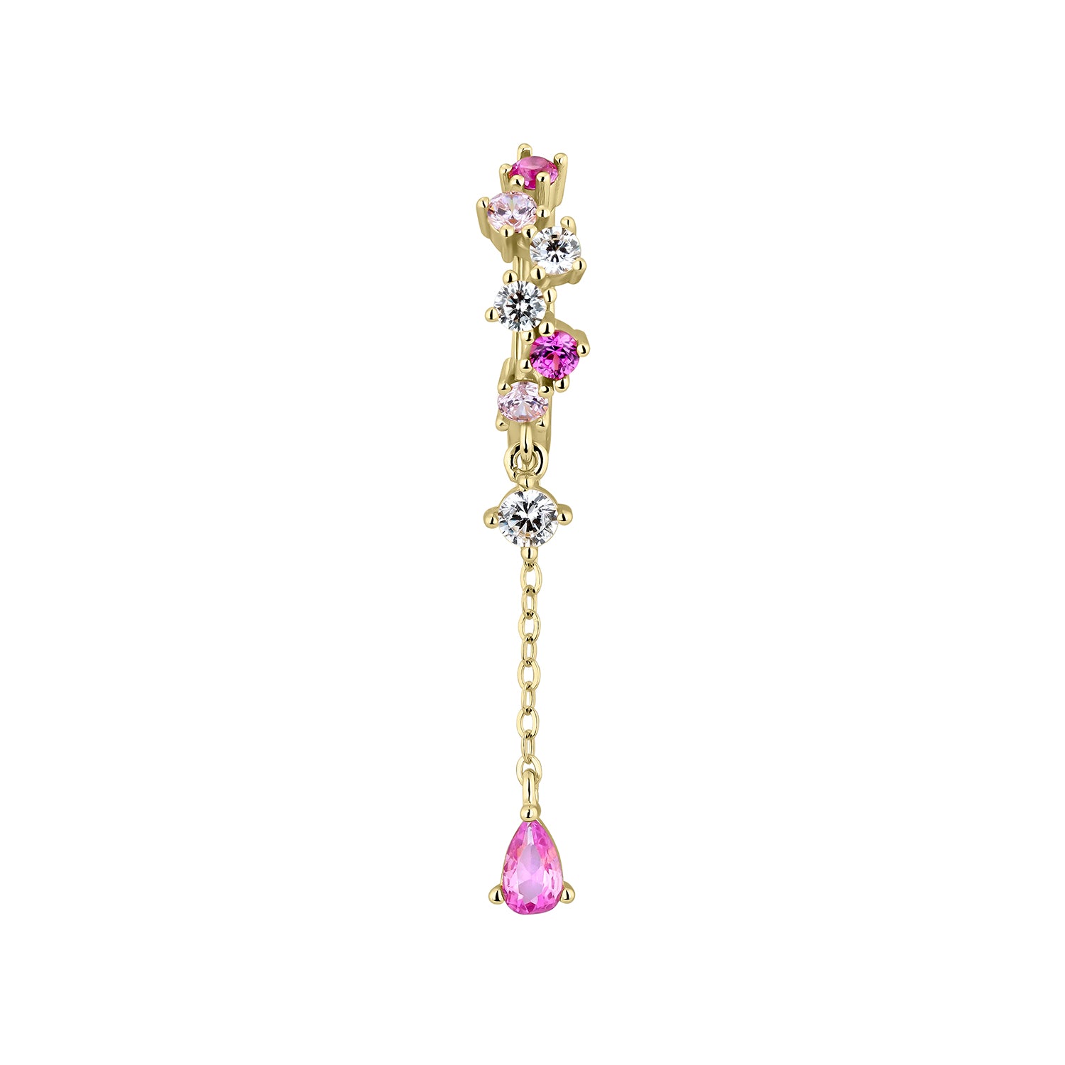 KESHIA YELLOW GOLD HOOP PIERCING EARRING