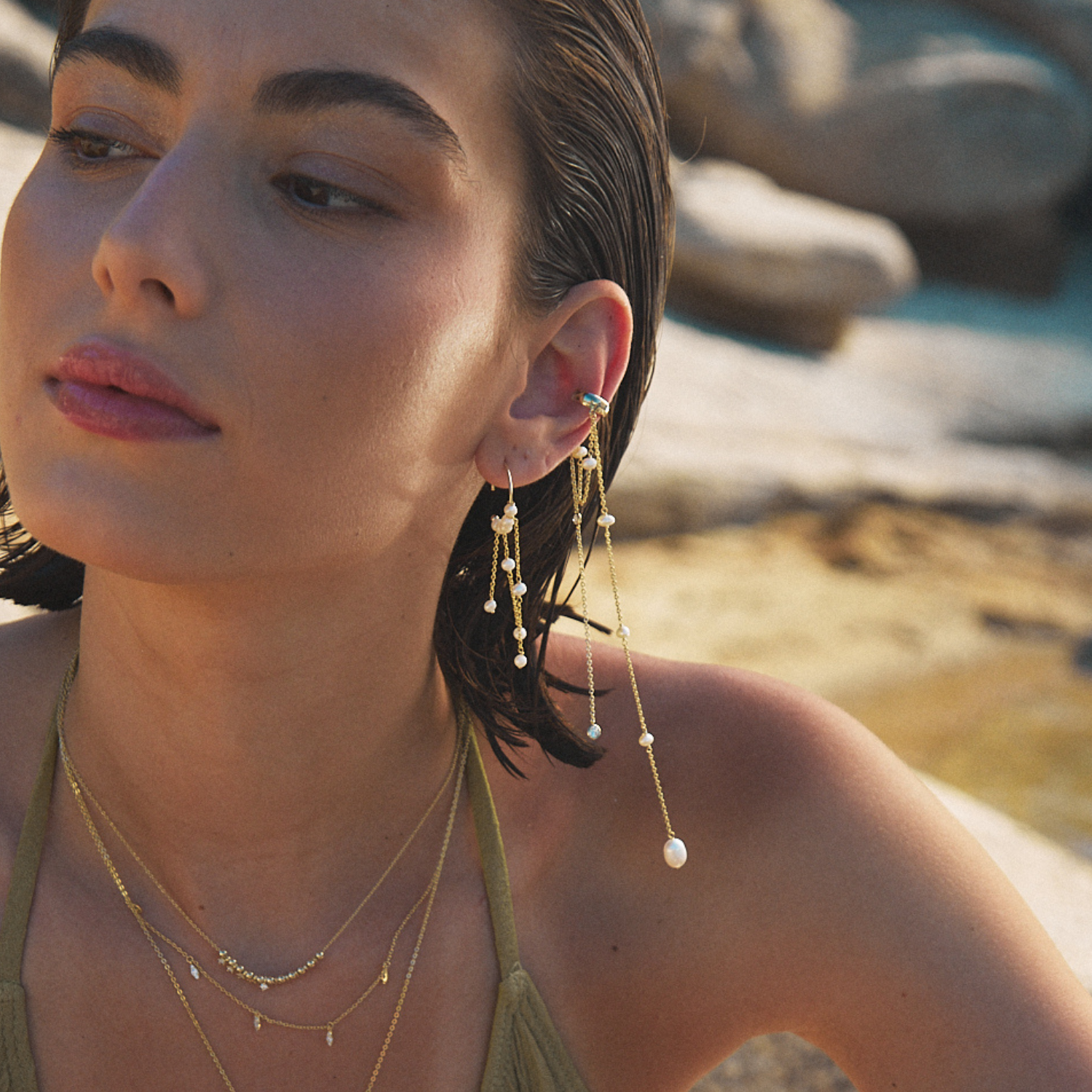 EAR CUFF PEARL-CASCADE