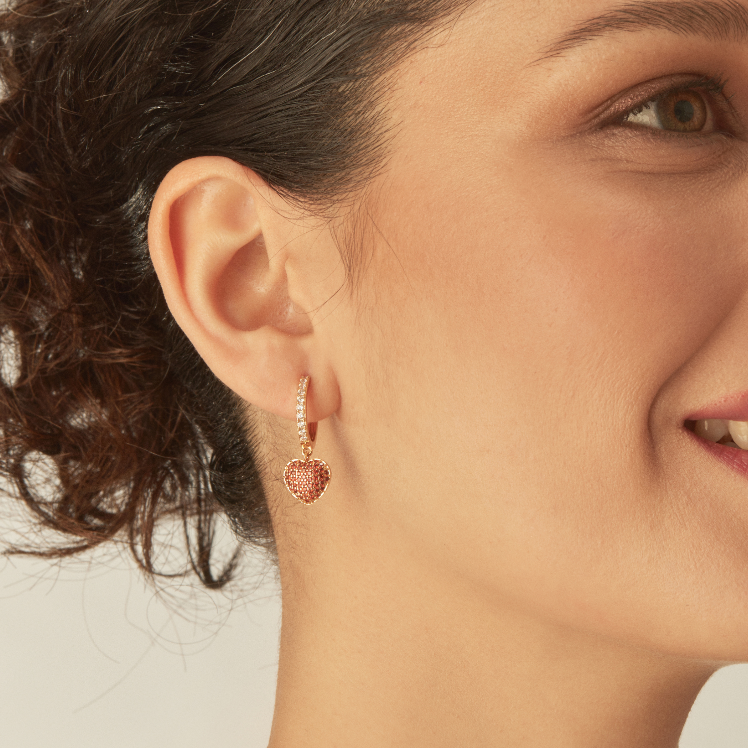 PENDIENTE PIERCING ARO ROTE HERZ