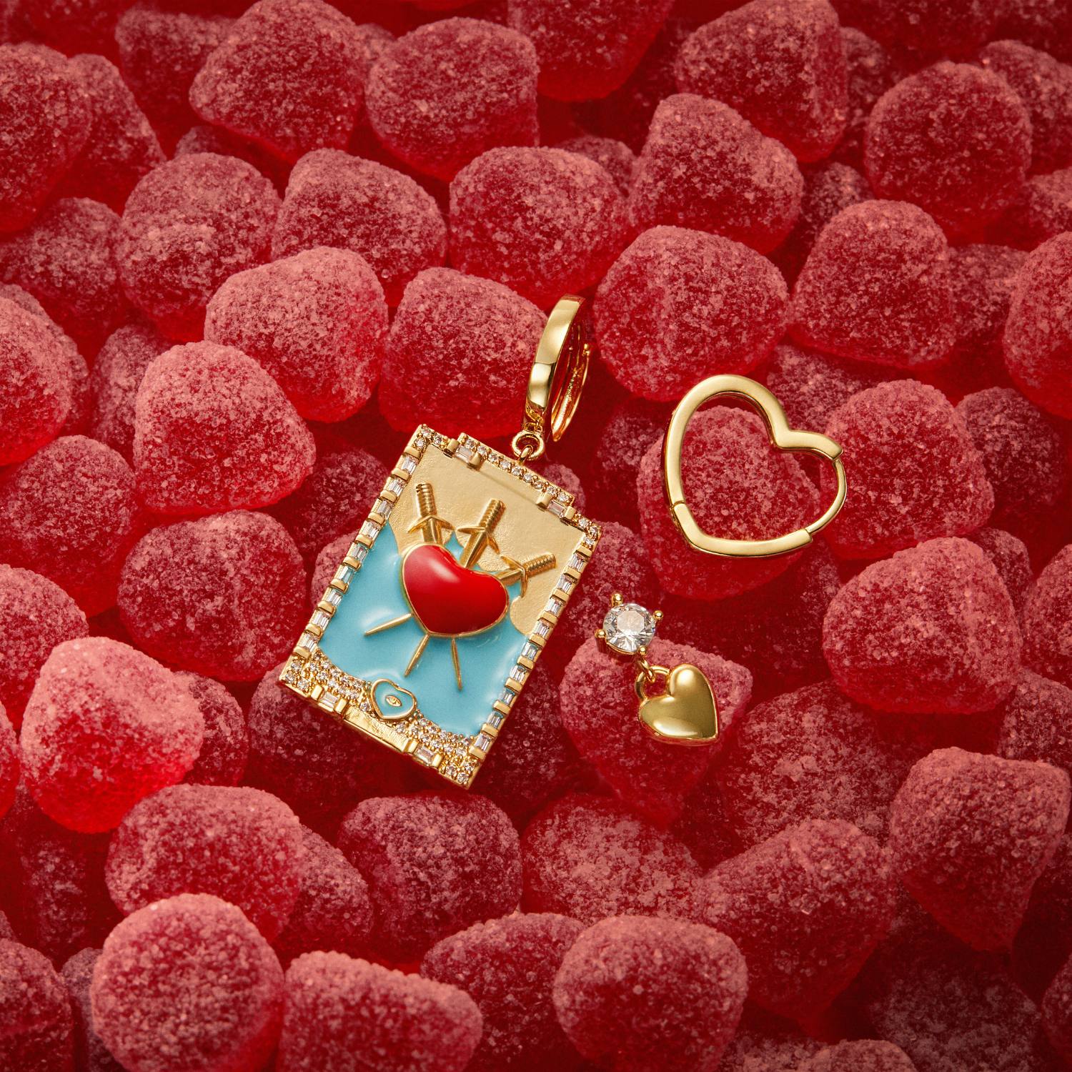 PENDENTIF PIERCING ARO TAROT TROIS D'ÉPÉES