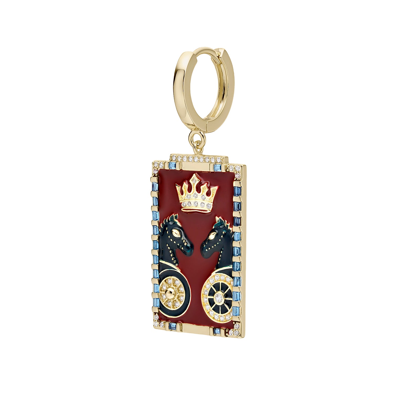 PENDANT PERCING ANNEAU CARTES DE TAROT LE CHARIOT