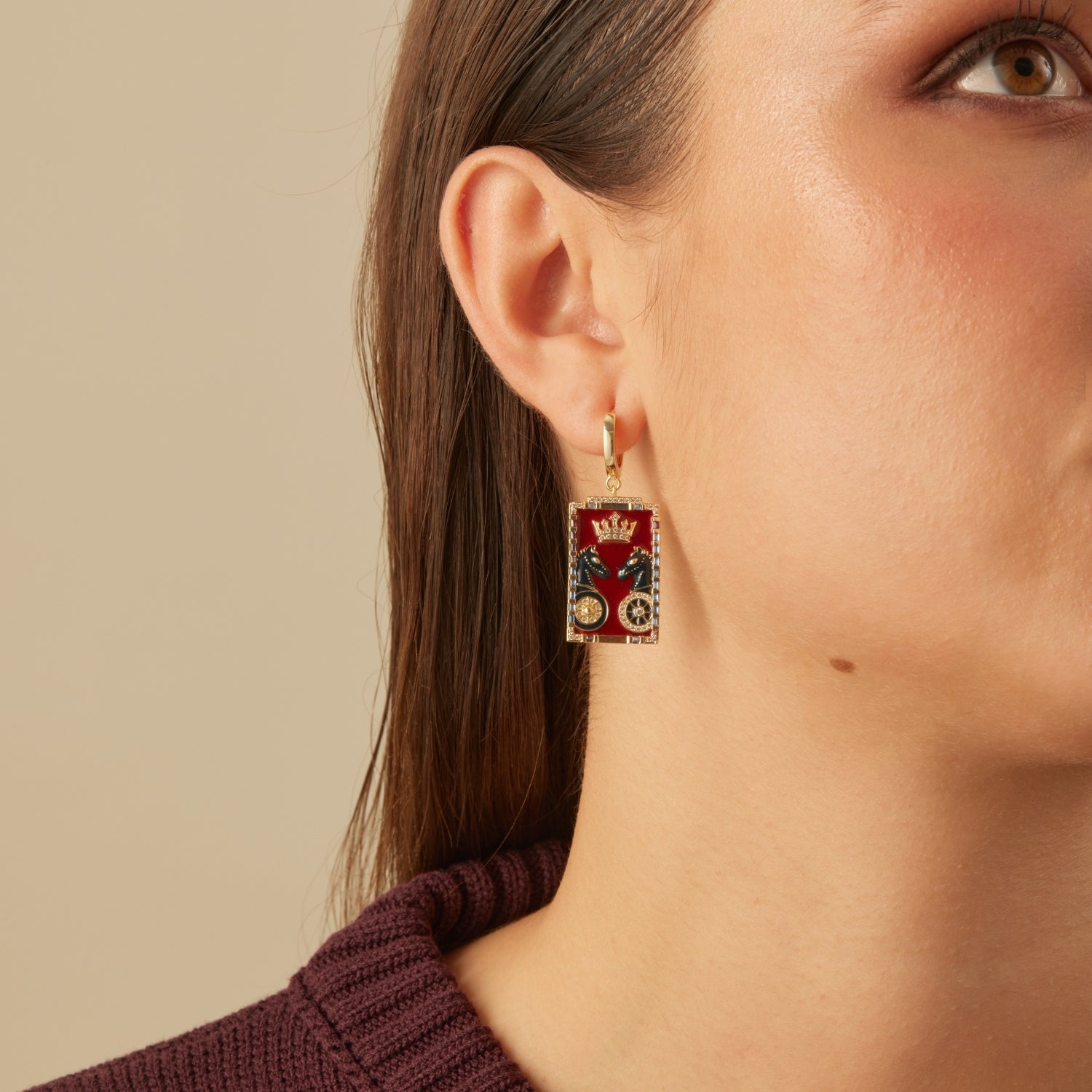 PENDANT PERCING ANNEAU CARTES DE TAROT LE CHARIOT