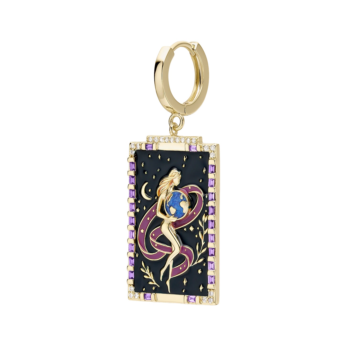 PENDIENTE PIERCING ARO TAROT EL MUNDO