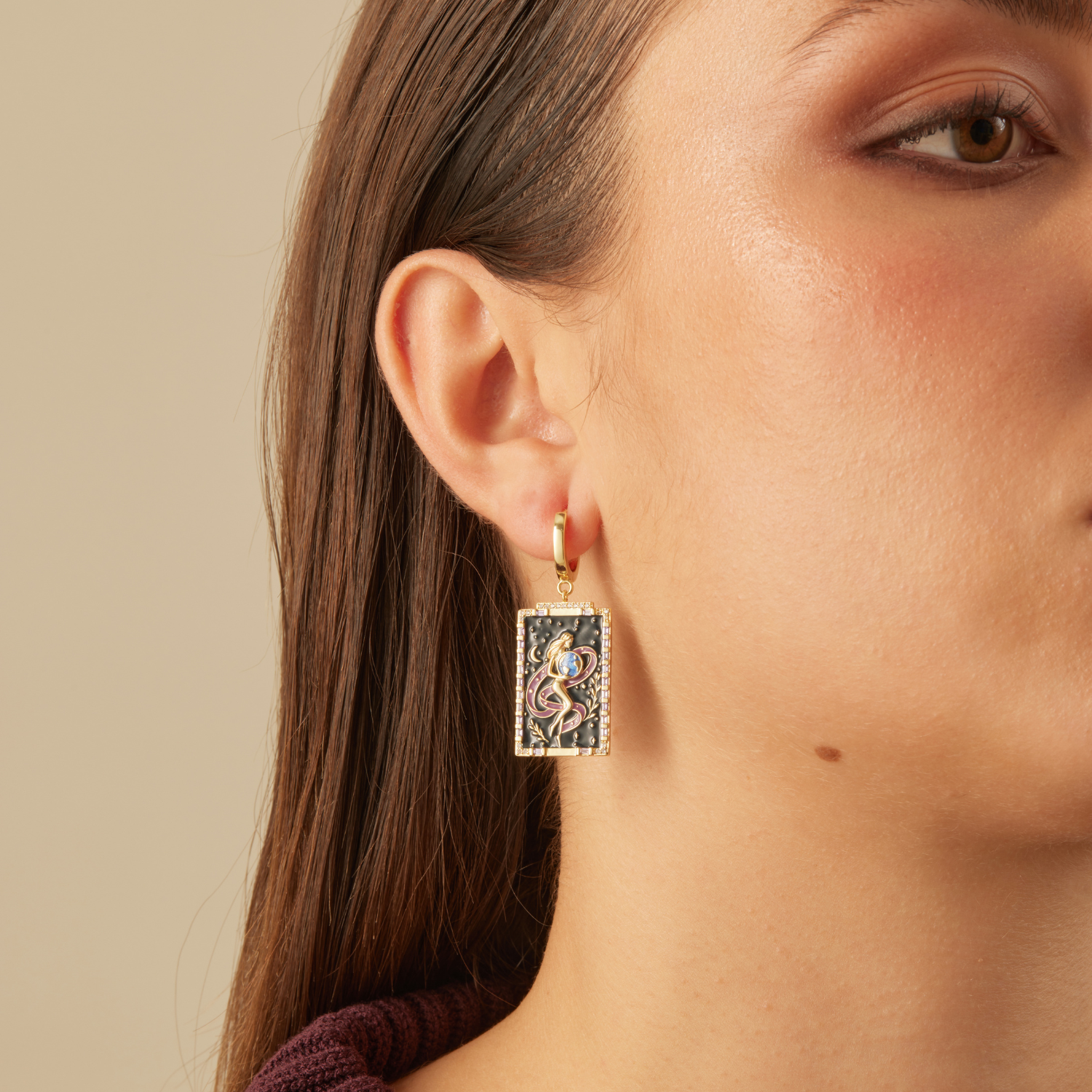 PENDIENTE PIERCING ARO TAROT EL MUNDO