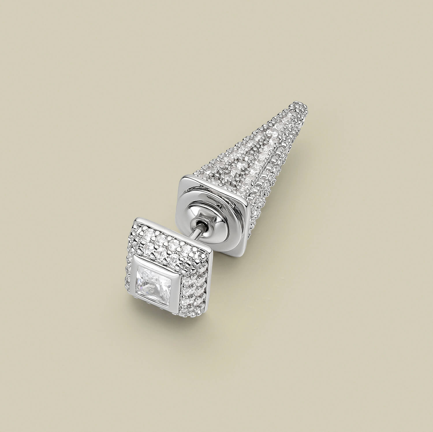 PENDIENTE PIERCING SILVER OBELISK