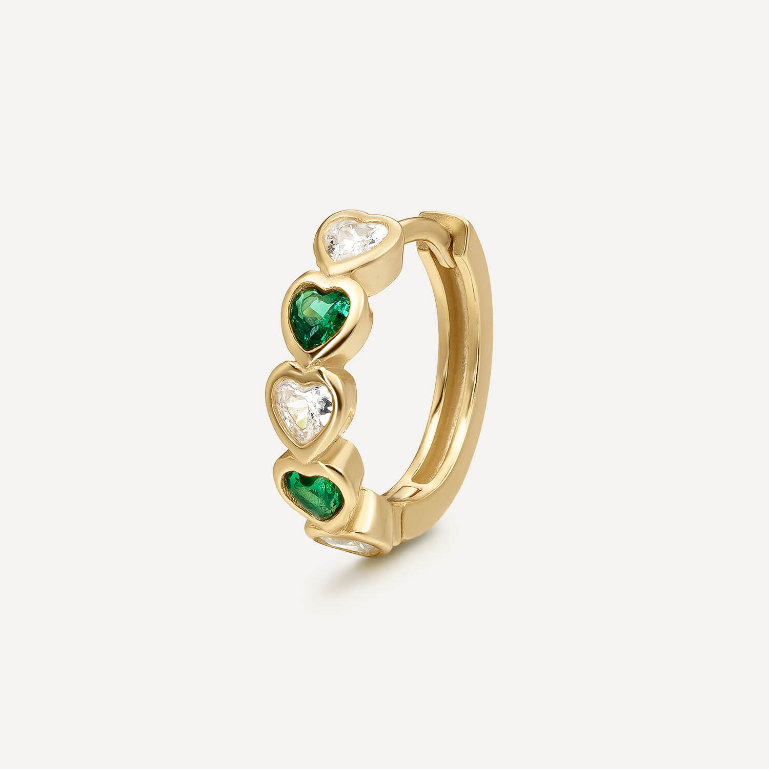 PENDIENTE PIERCING ARO GOLD HEART RIVIERA