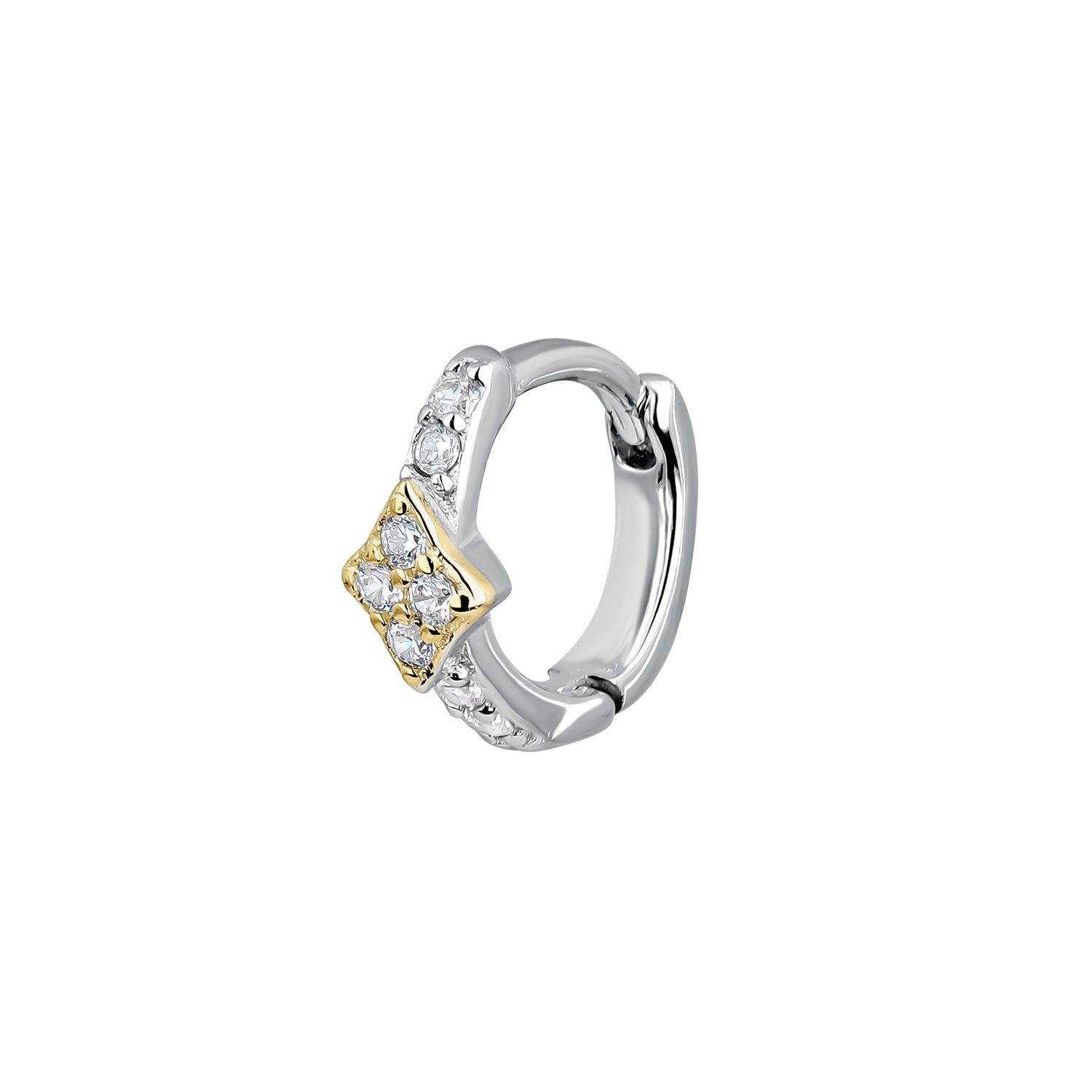 BAROCKER SILBER CREOLEN-PIERCING-OHRRING
