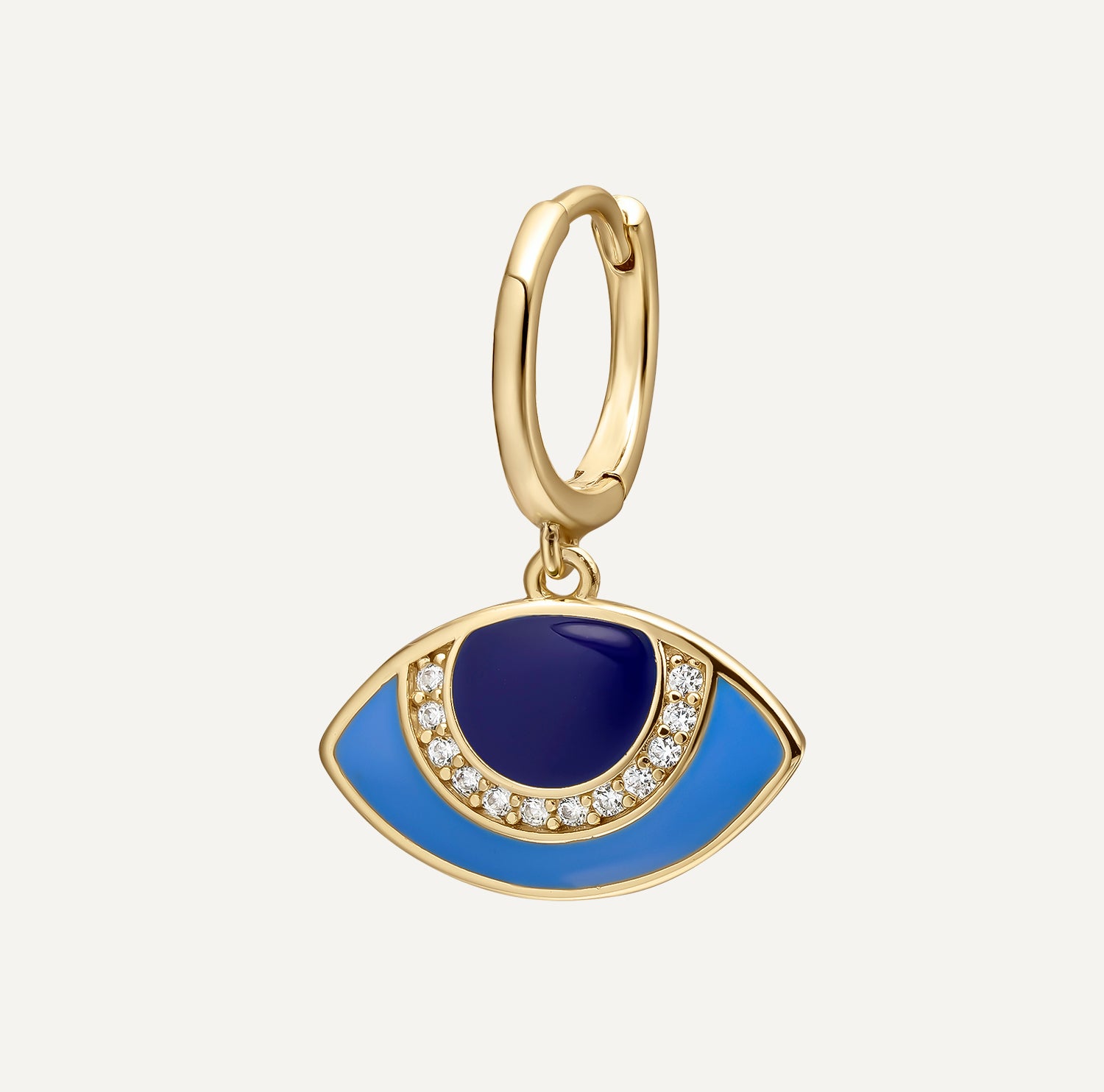 PENDIENTE PIERCING ARO MOSAÏQUE AQUA EVIL EYE