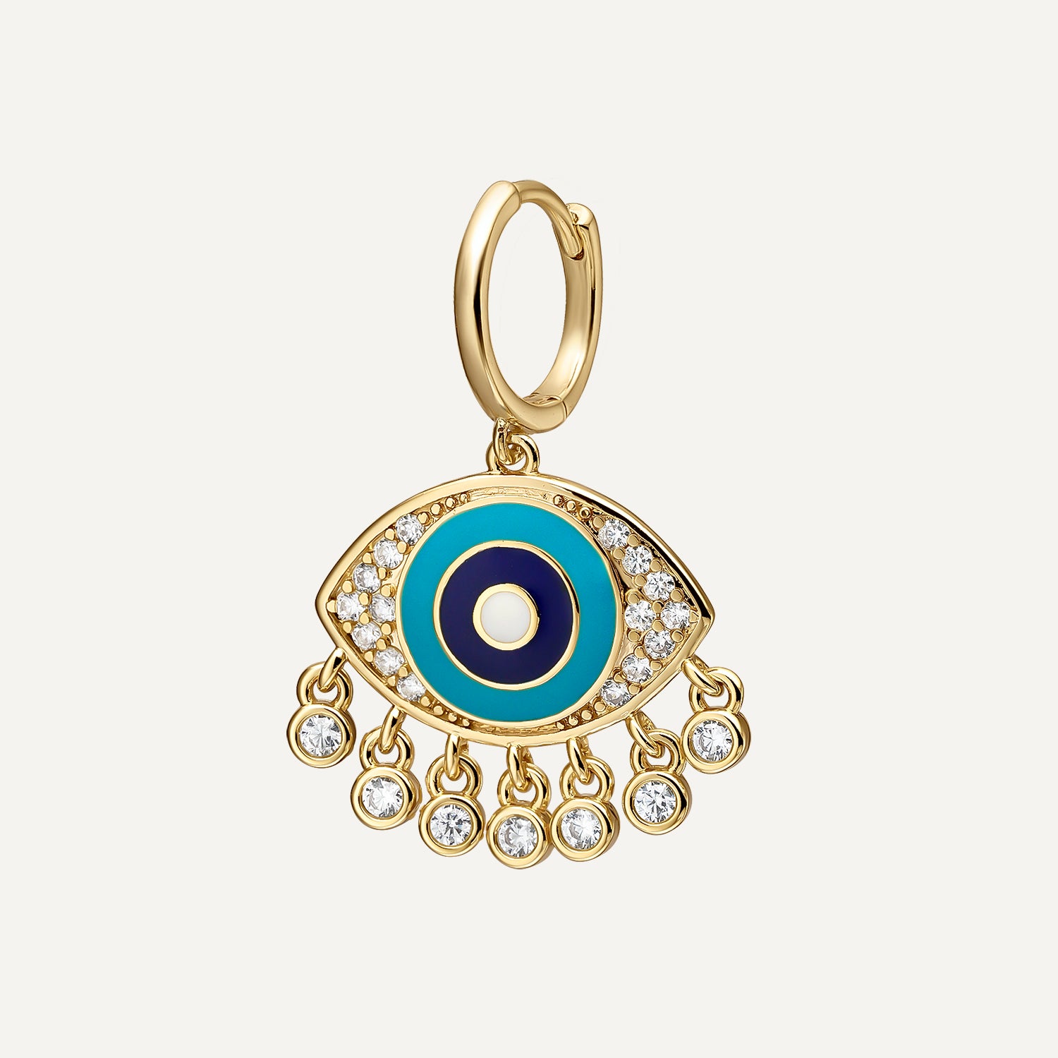 PENDIENTE PIERCING ARO MOSAÏQUE AQUA POWER EVIL EYE