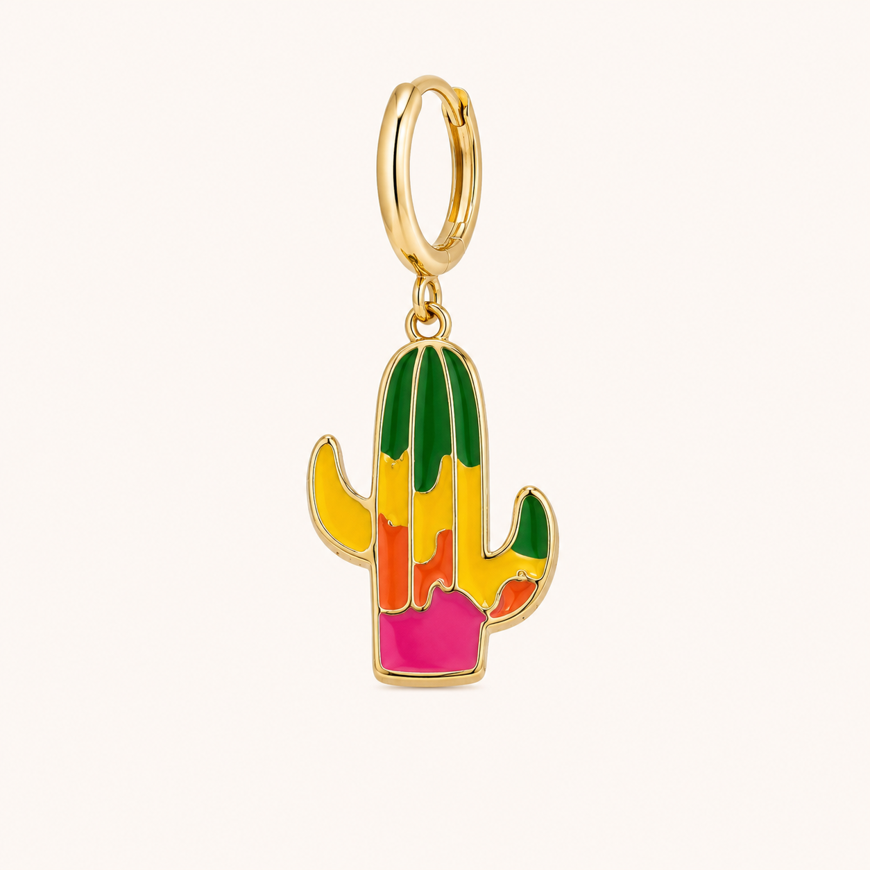 PENDIENTE PIERCING ARO MOSAÏQUE CACTUS